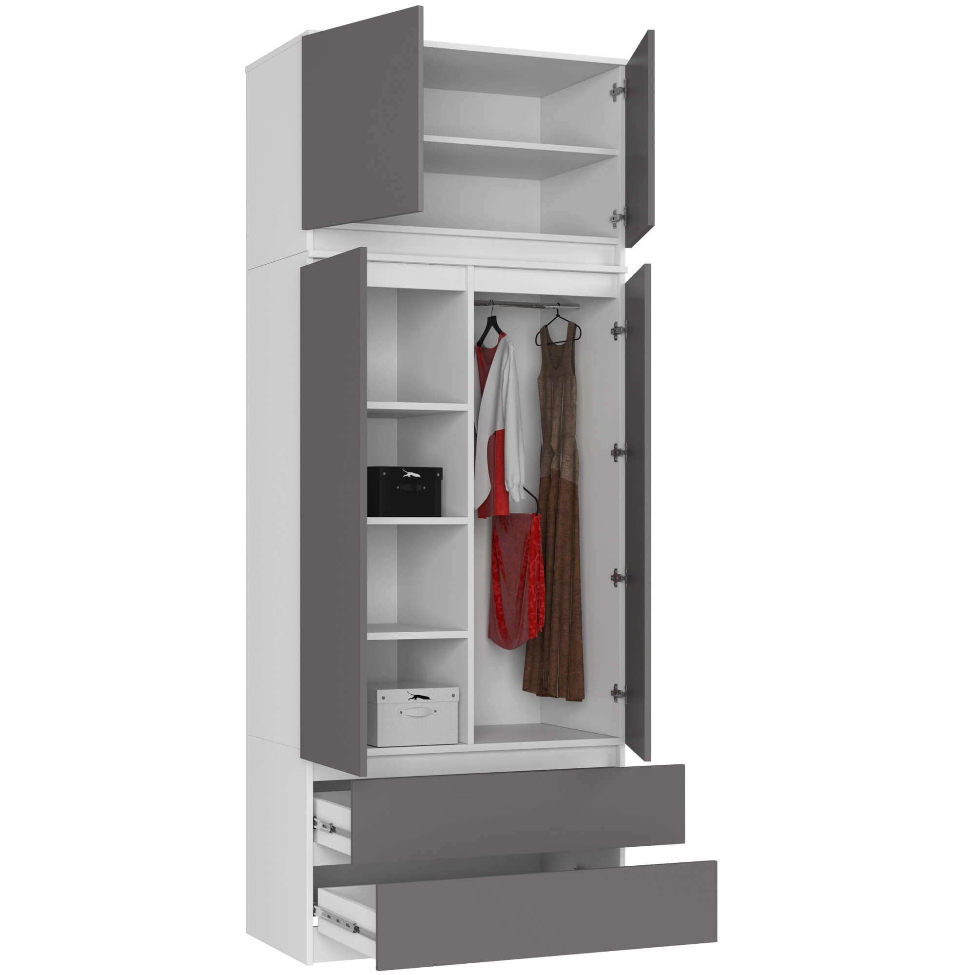 Raumhirsch Furniture Kleiderschrank Moderner Kleiderschrank – Eleganter Stauraum – Schlafzimmerschrank Robustes Möbelstück aus Spanplatte, Maße: 90 x 234 x 51 cm