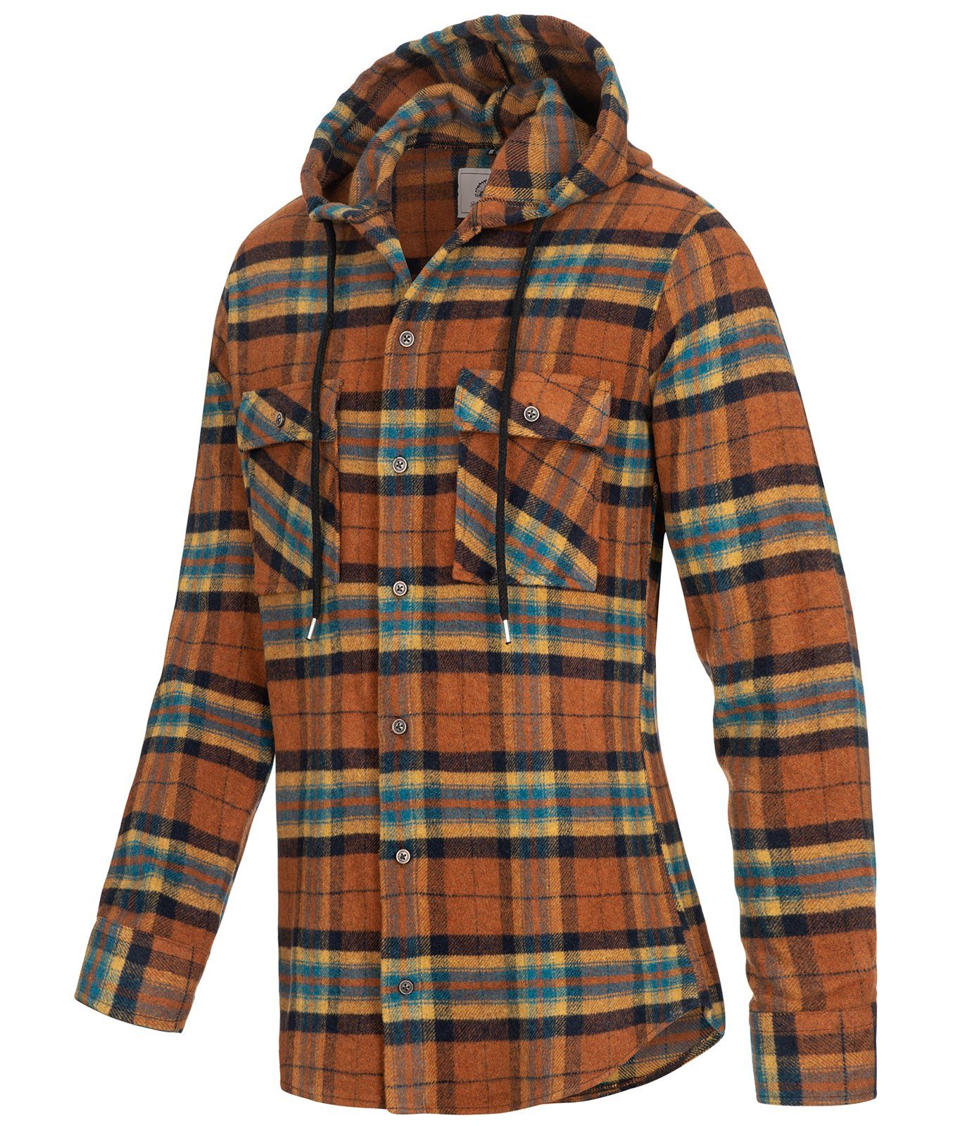 Rock Creek Flanellhemd Herren Hemd Flanellhemd mit Kapuze H-257