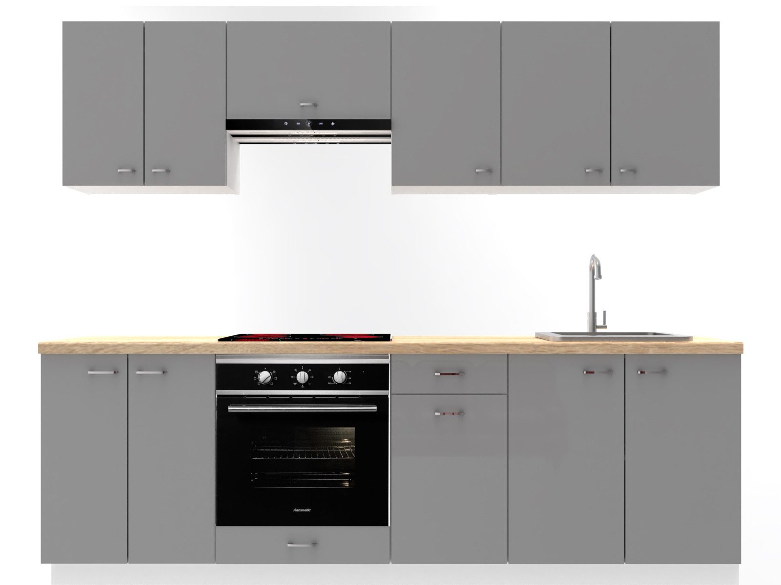 OMILI Küchenzeile OLVIT (Breite 240cm), Fronten günstig online kaufen