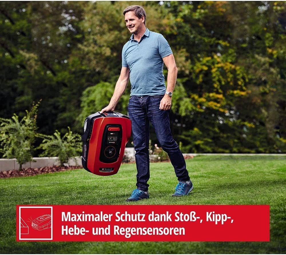 Einhell Rasenmähroboter FREELEXO 1000BT SET, bis 1000 m² Rasenfläche, (Rasentrimmer GC-CT 18/24Li, +2.Akku), Appsteuerung, inklusive Ladestation