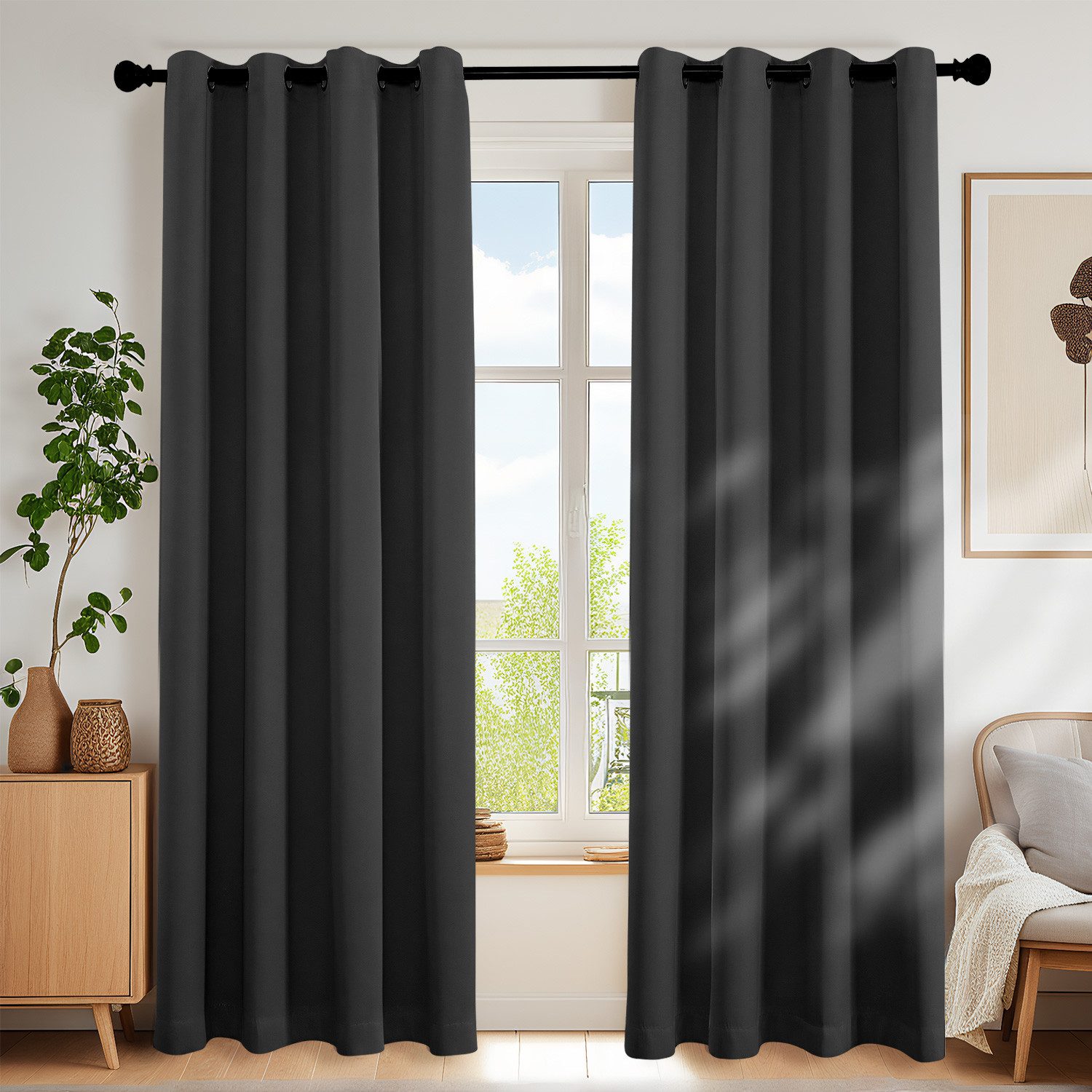 Simloveve Verdunkelungsvorhang 2er-Set Gardinen Blickdichte Thermo günstig online kaufen