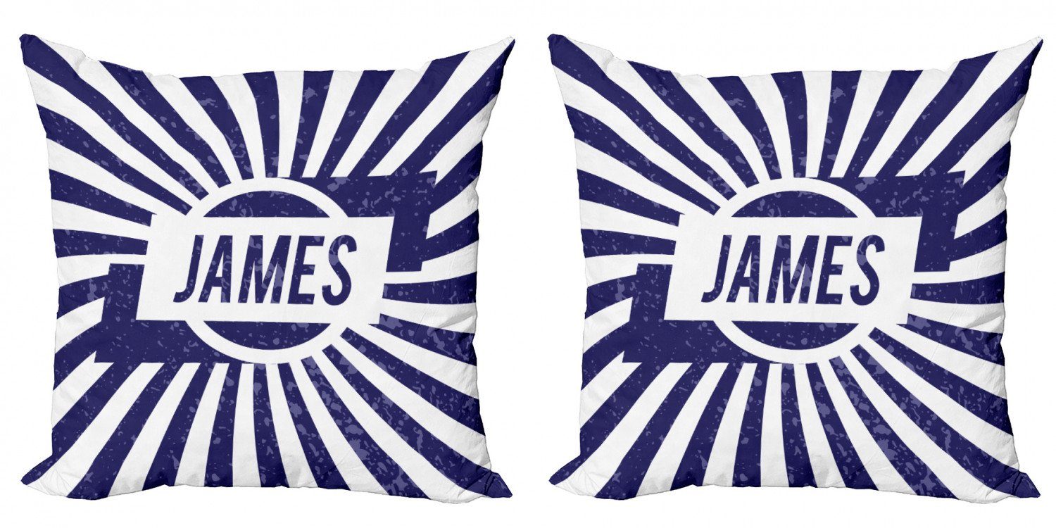 Kissenbezüge Modern Accent Doppelseitiger Digitaldruck, Abakuhaus (2 Stück), James Nautical Grunge-Name