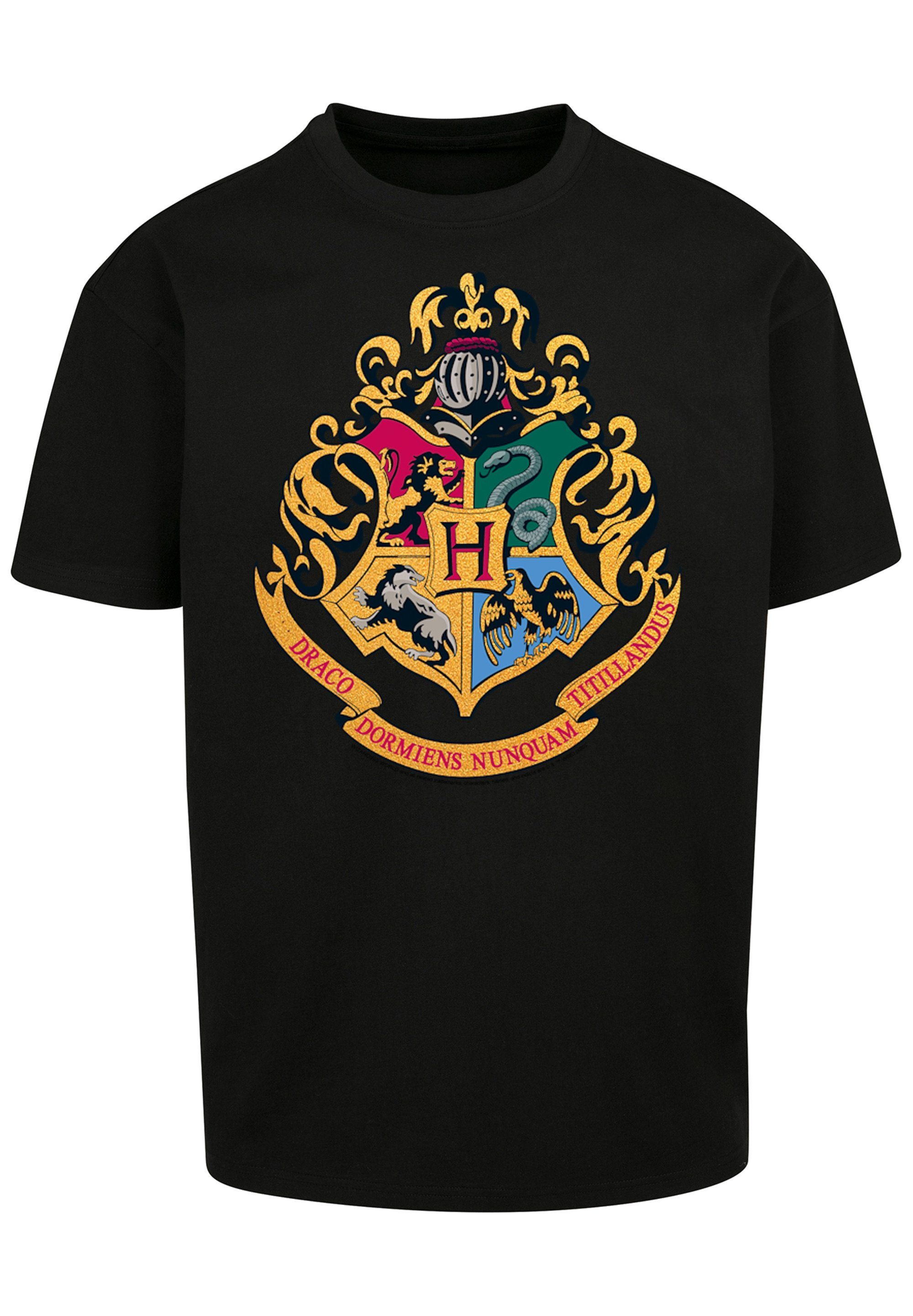 Harry Crest T-Shirt Gold Potter Hogwarts Print F4NT4STIC