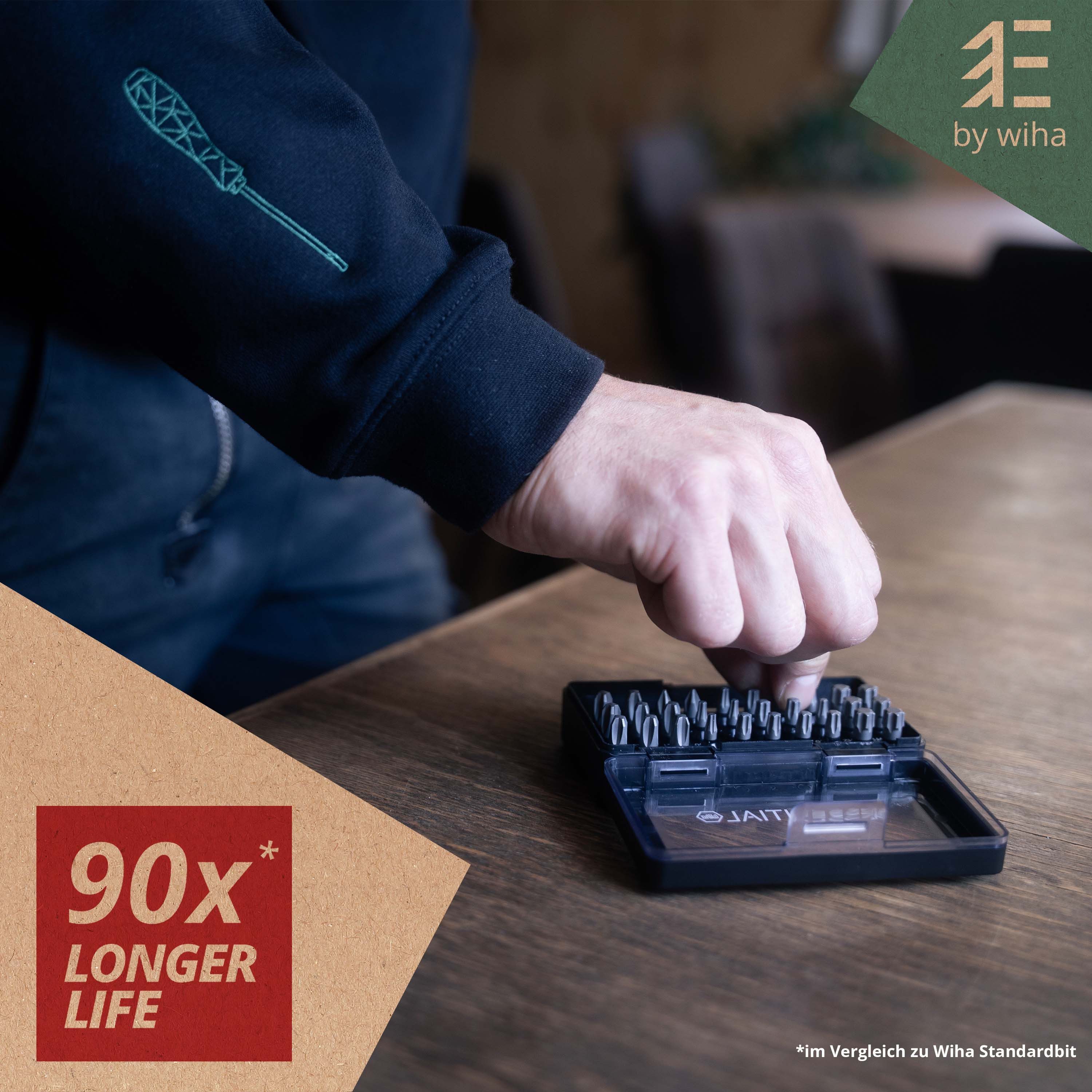 Wiha Bit-Set Essential (45628) - 31 tlg., PH, PZ, Sechskant, Torx, mit Bithalter, für Akkuschrauber