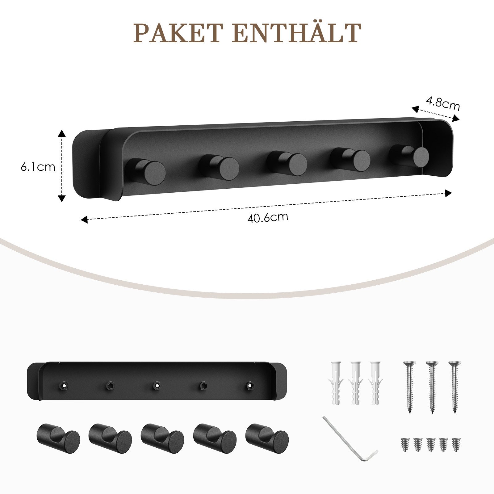 Kapanou Wandgarderobe mit 5 Haken & günstig online kaufen