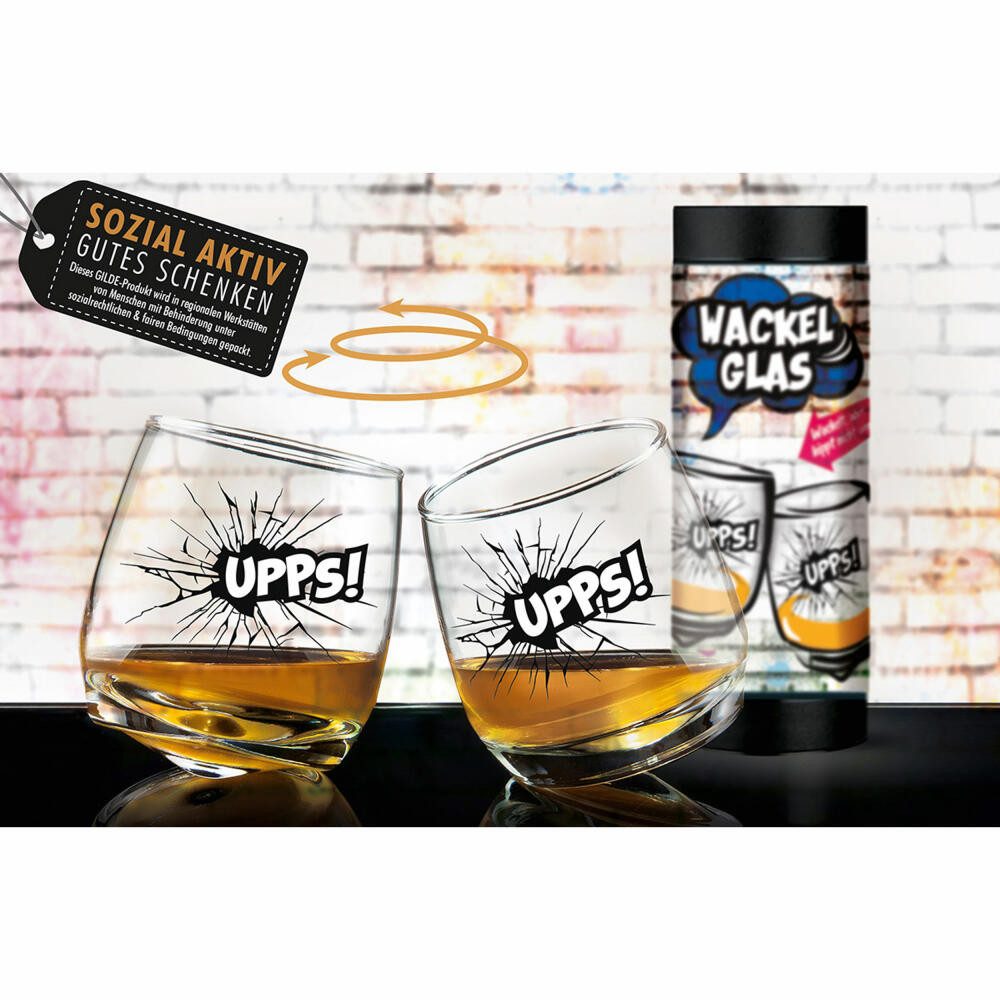 GILDE Glas Wackelglas UPPS!, 2er Set, Glas