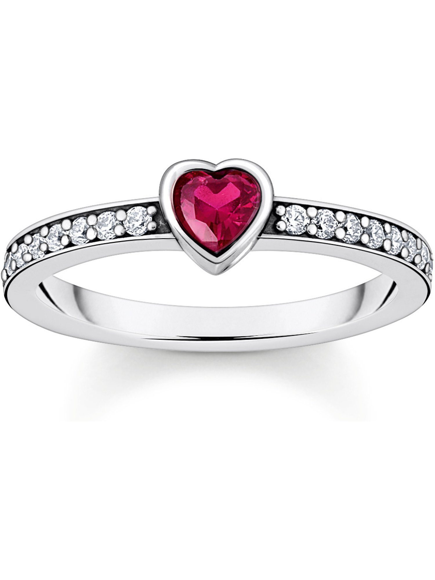 THOMAS SABO Fingerring Thomas Sabo Damen-Damenring 925er Silber Zirkonia, Korund, synthetisch