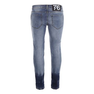 Ital-Design Stretch-Jeans Herren Freizeit Destroyed-Look Stretch Jeans in Blau