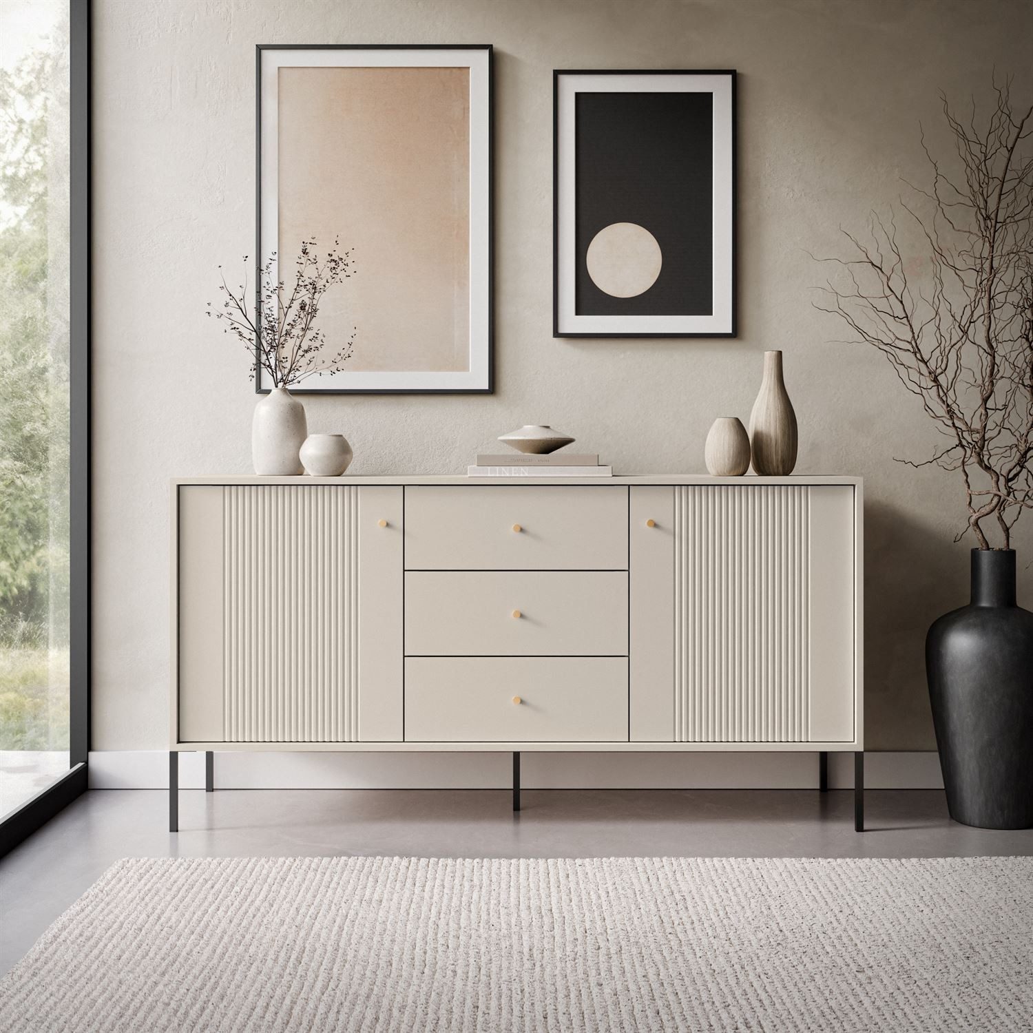 Lookway Kommode 2D3S VIVALDI mit Schubladen und geriffelten Fronten