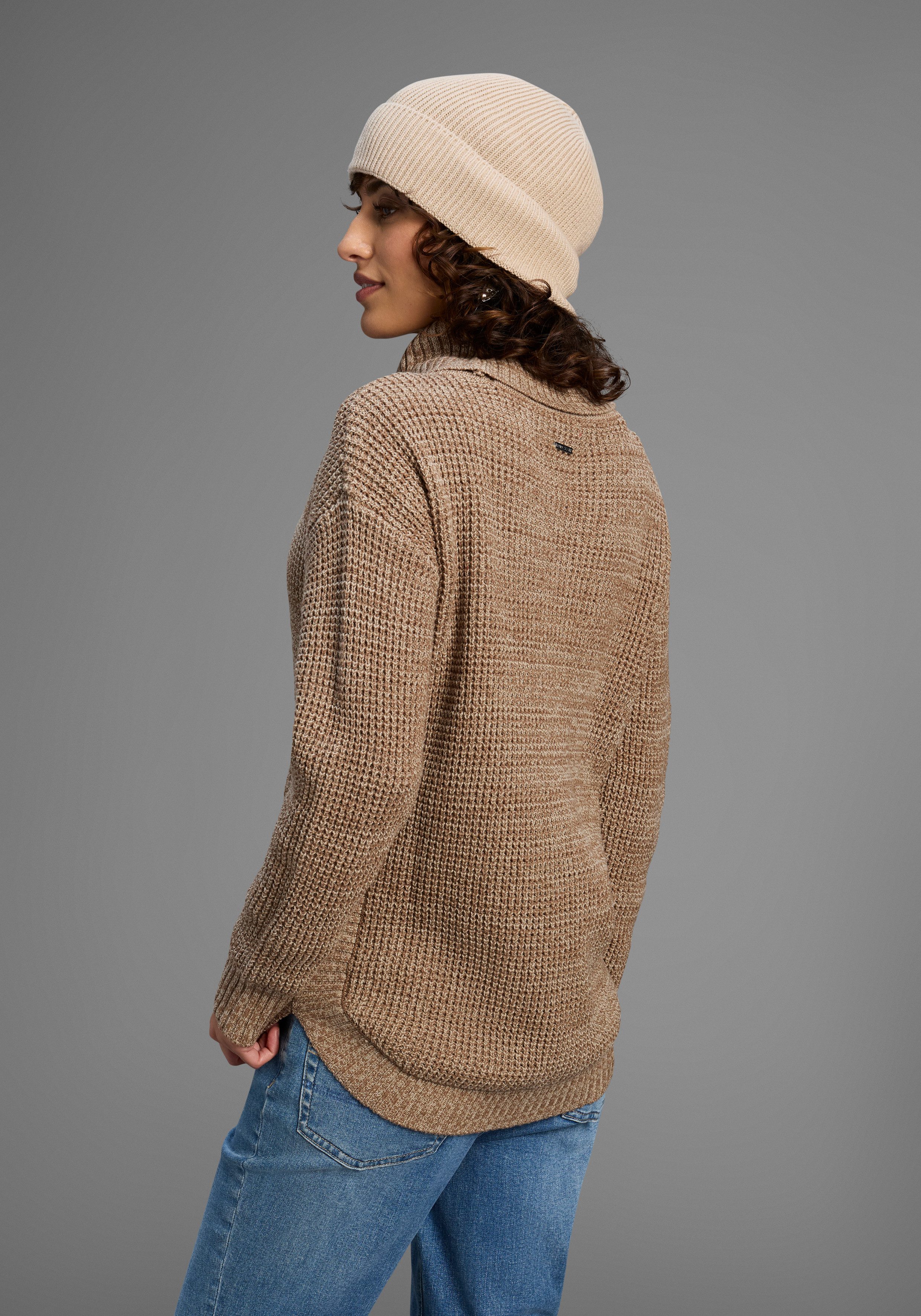 Laura Scott Rollkragenpullover Winterpullover im lässigen Fit mit Waffelstr günstig online kaufen