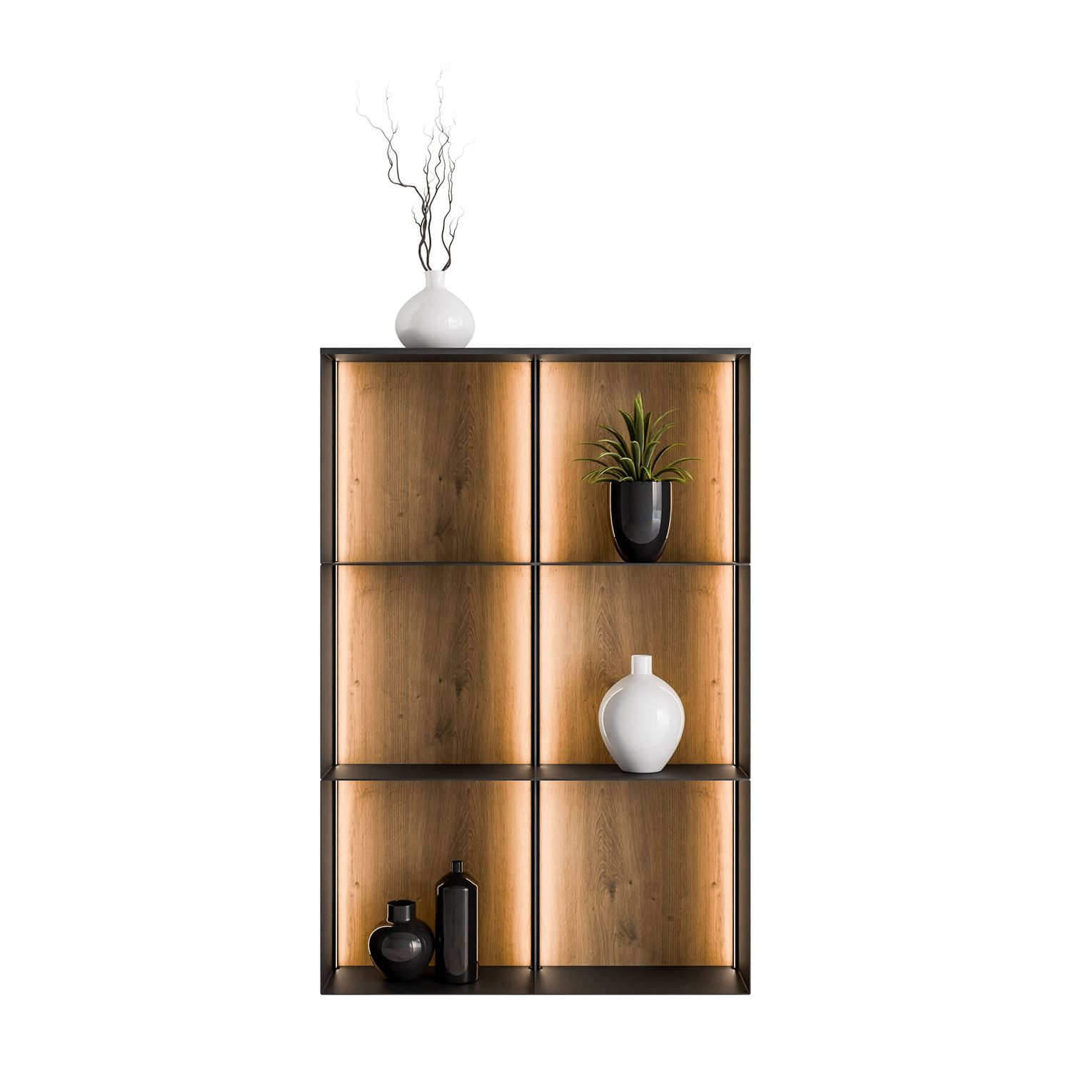 Lookway Regal QUADRO IV aus Metall mit LED-Beleuchtung