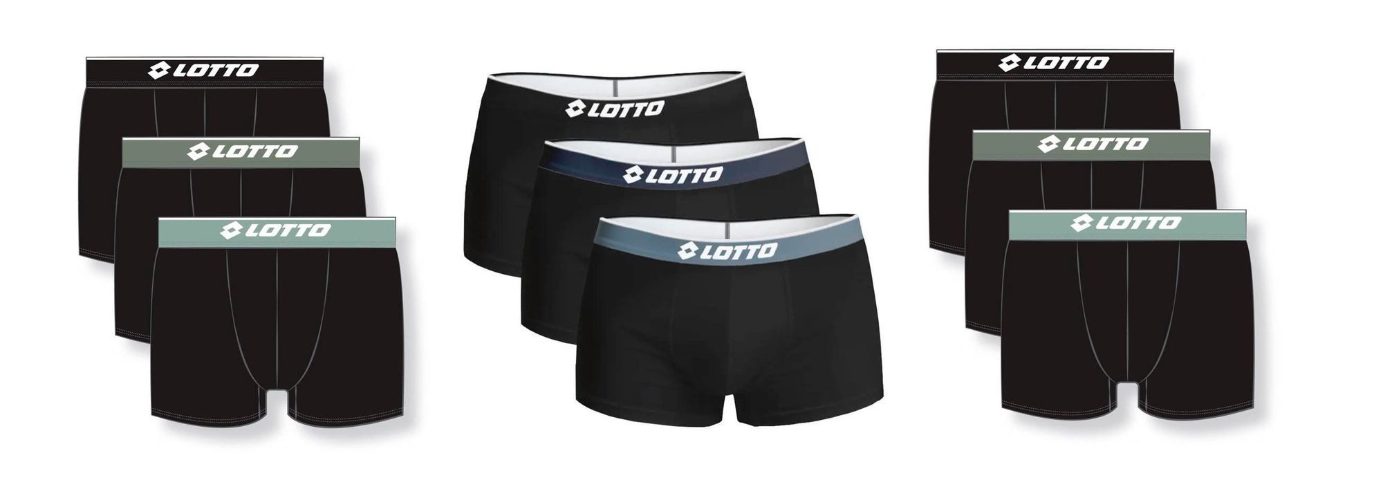 Lotto Boxershorts Herren Comfort Boxershorts 9er-Pack Basic (9 Stück)