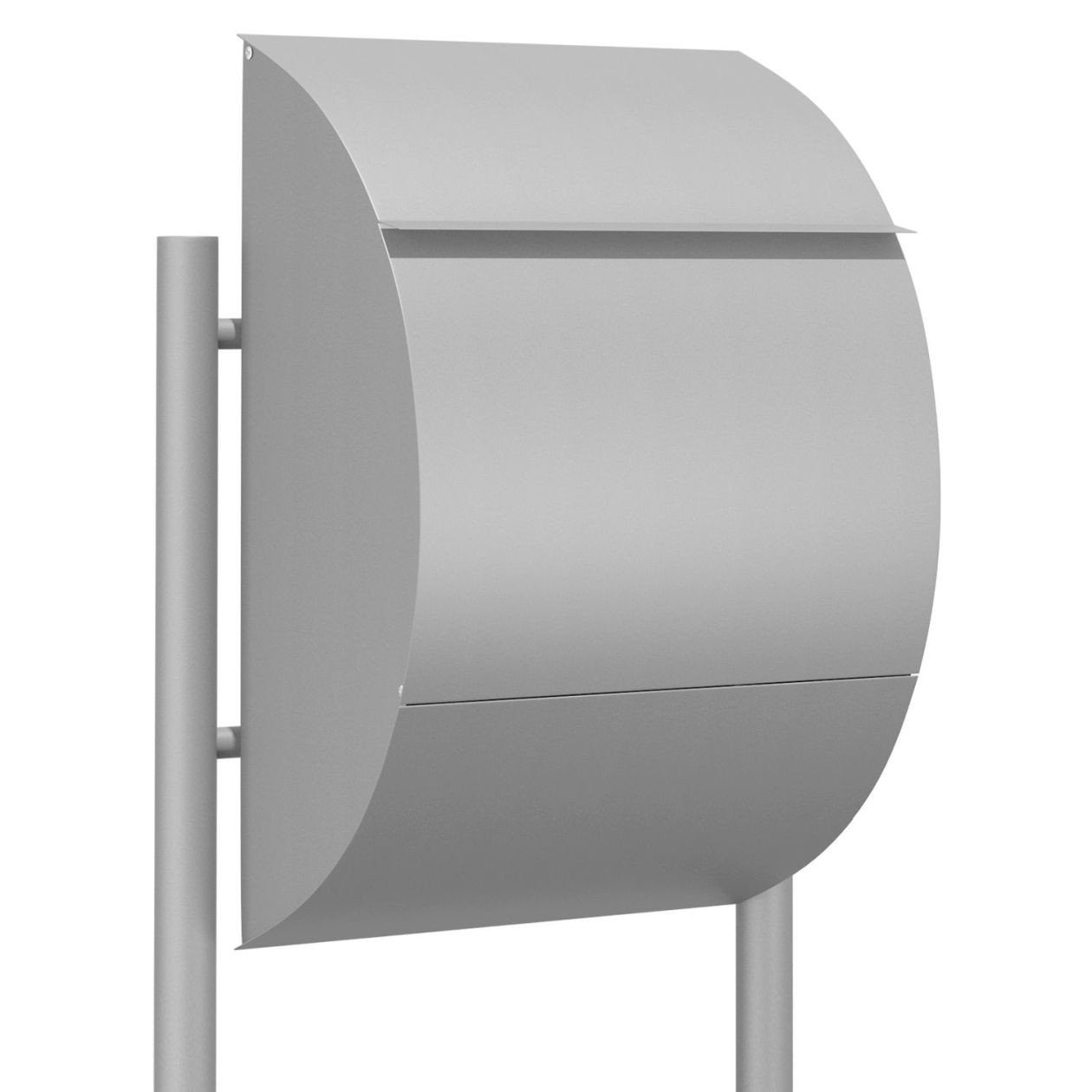 Bravios Briefkasten Standbriefkasten Jumbo Metallic Grau