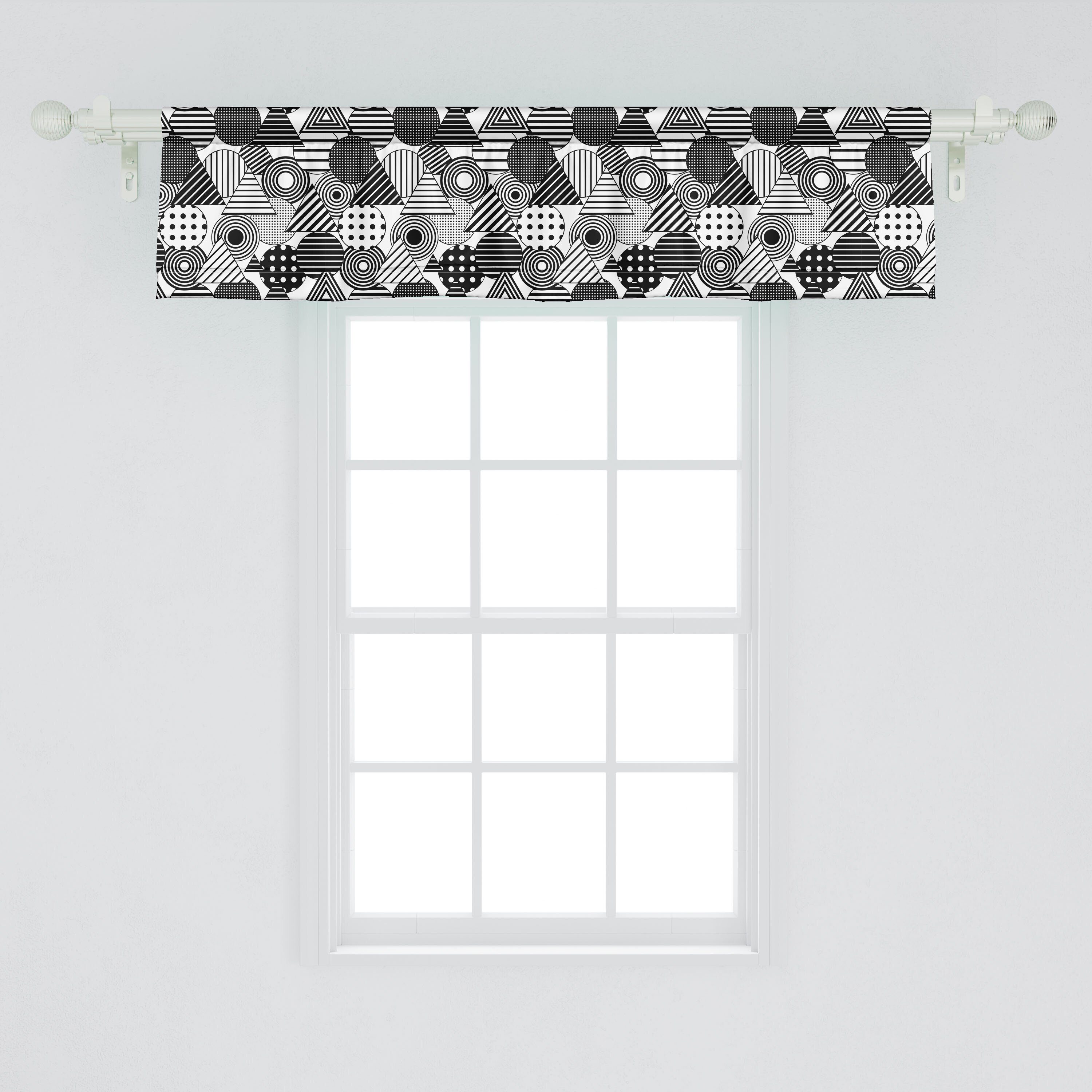 Dekor Microfaser, Kunst Vorhang mit Triangles Geometrisch Volant Küche Tupfen für Abakuhaus, Stangentasche, Schlafzimmer Scheibengardine