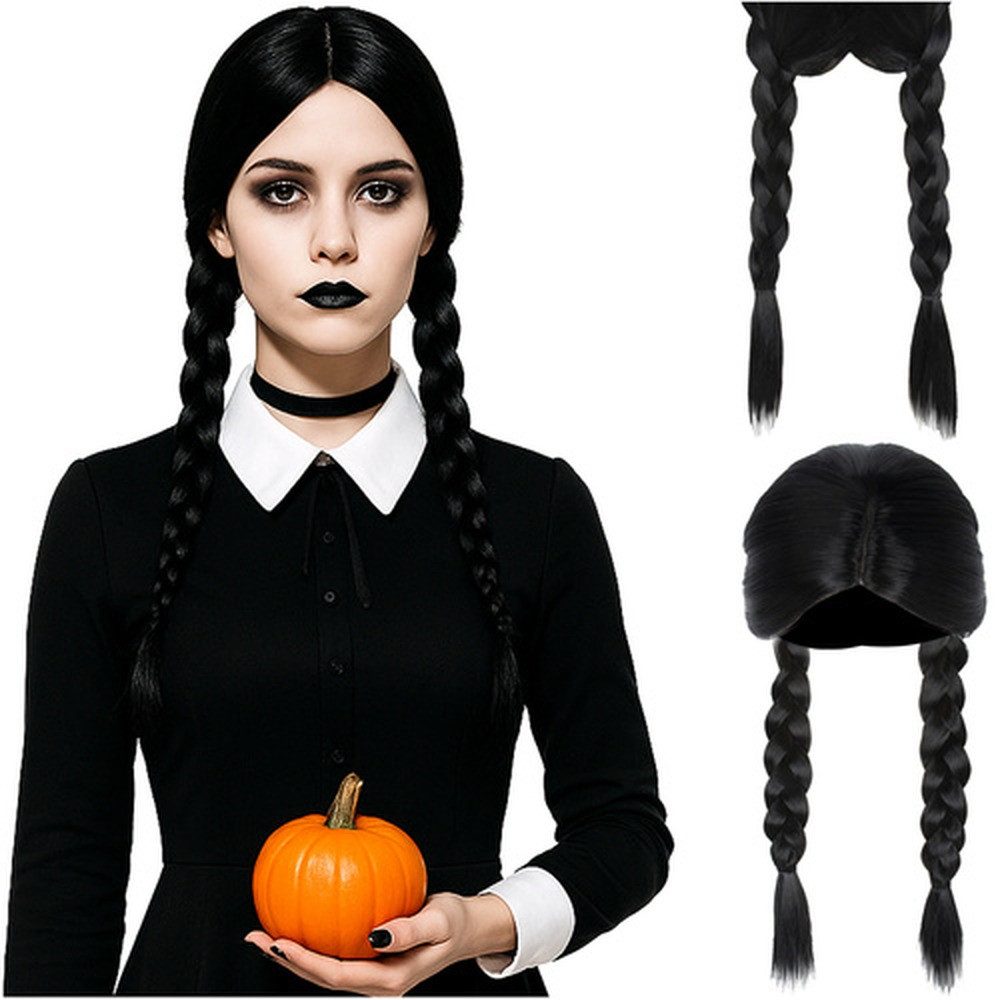 soulima Kostüm-Perücke Zöpfe Damenperücke, perfektes Accessoire für Fasching, Fotoshooting oder Themen-Events