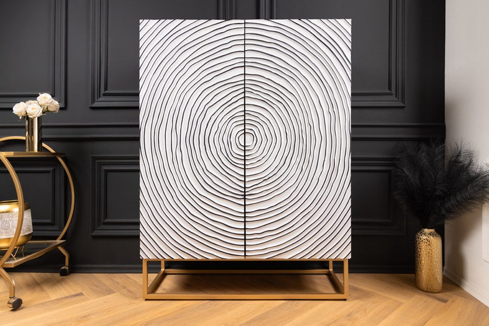 riess-ambiente Highboard ZEN CIRCLES 120cm weiß / schwarz / gold (Einzelart günstig online kaufen