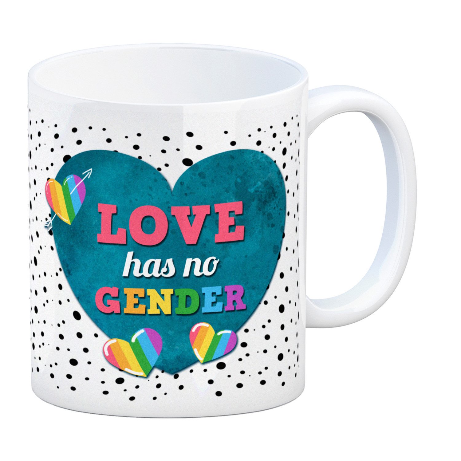 Tasse Kaffeebecher mit Spruch: Love has no gender Kaffeetasse Tasse