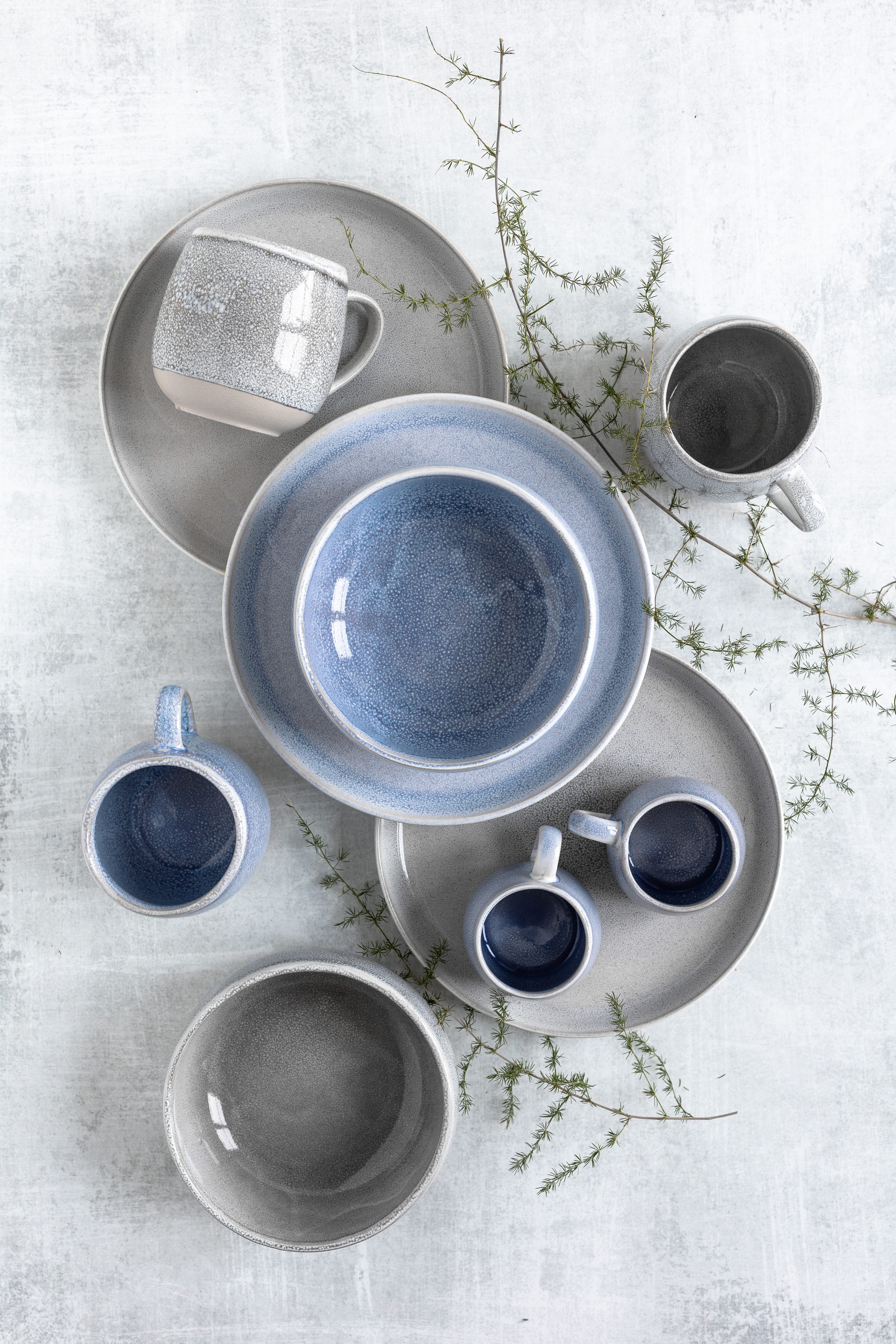 MÄSER Frühstücks-Geschirrset Aquata (16-tlg), 4 Personen, Steinzeug, Geschirr-Set, Service – Bild 4 von 5