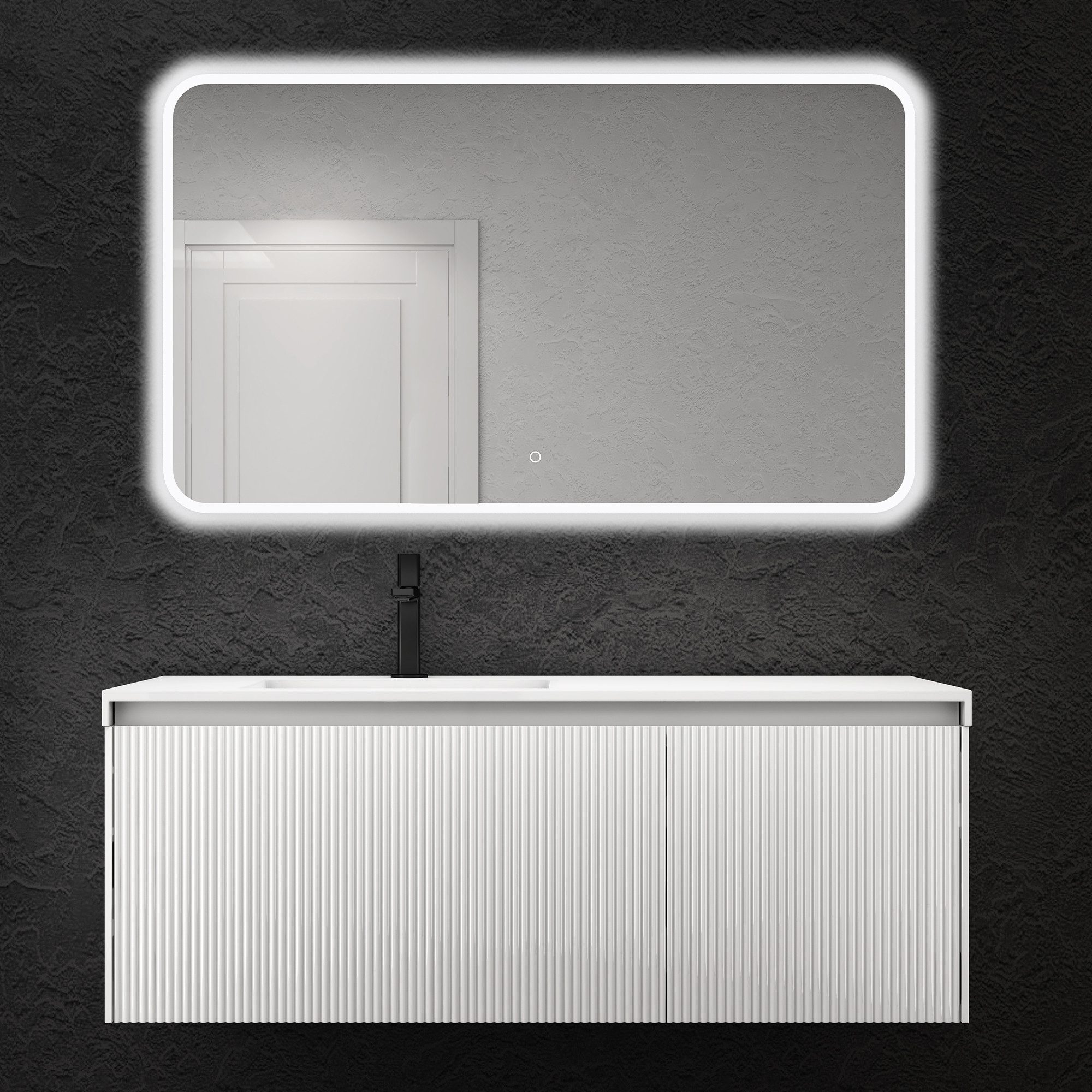 doporro Badmöbel-Set Mineraguss Waschbeckenunterschrank Badezimmermöbel Sof günstig online kaufen