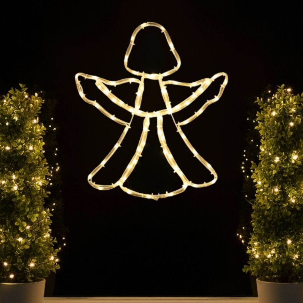 Kamelio LED Fensterbild LED Fensterdeko Weihnachten mit Timer und Batterie Fensterbild, LED, warmweiß