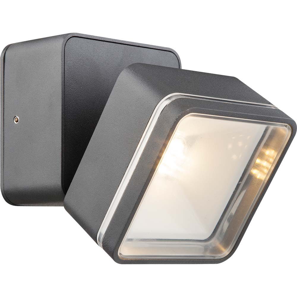 Warmweiß, verbaut, LED LED-Leuchtmittel LED schwenkbar Außen-Wandleuchte, etc-shop Strahler fest Wandlampe Aussenbereich Wandlampe