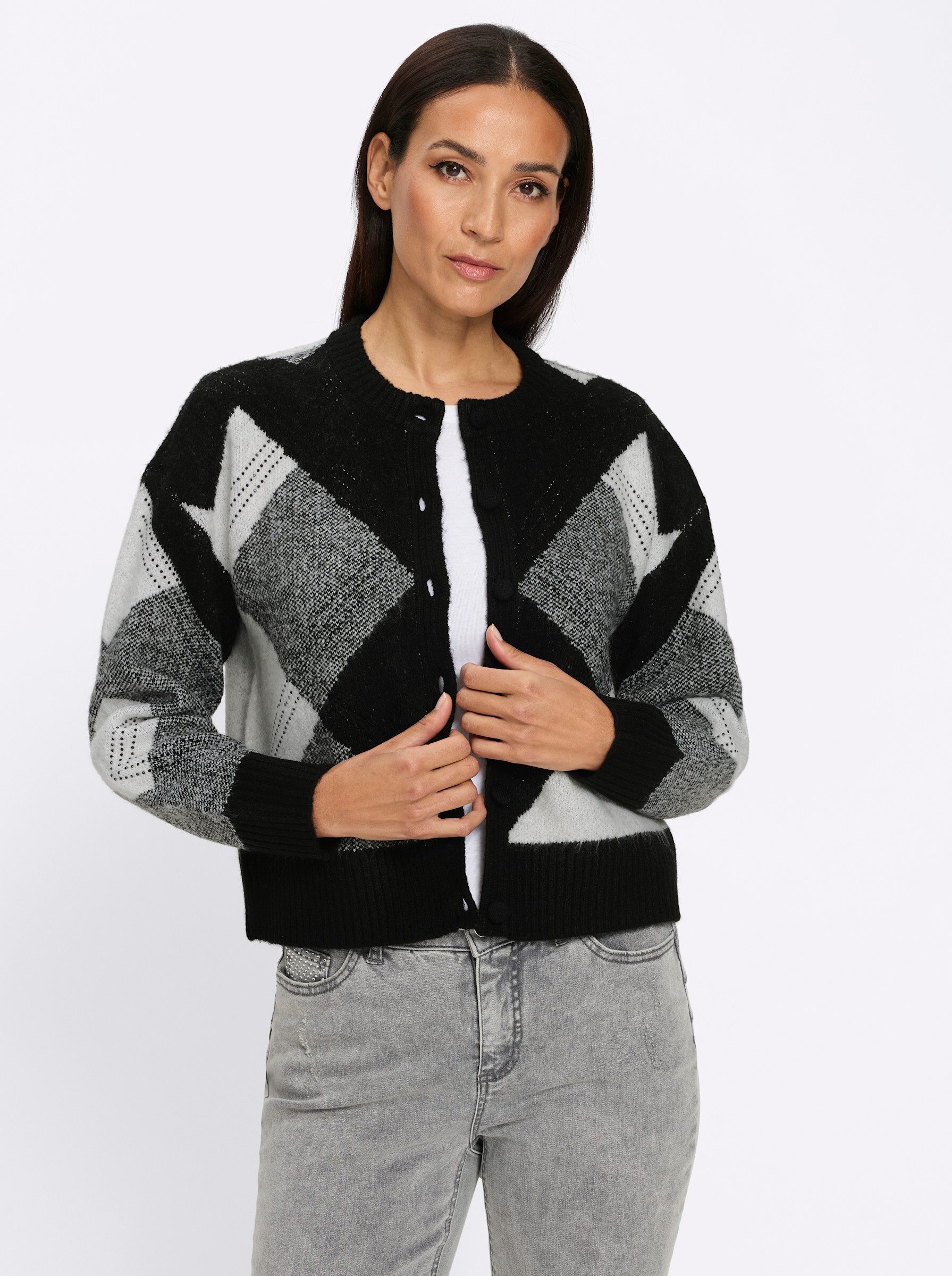 heine Strickjacke Strickjacke Langarm Jacquard