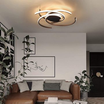 Nettlife LED Deckenleuchte Schwarz Deckenlampe Moderne aus Eisen und Aluminium 77W Ring, dimmbar mit Fernbedienung, LED fest integriert, Warmweiß, Neutralweiß, Kaltweiß, für Esszimmer Schlafzimmer Wohnzimmer Büro Flur