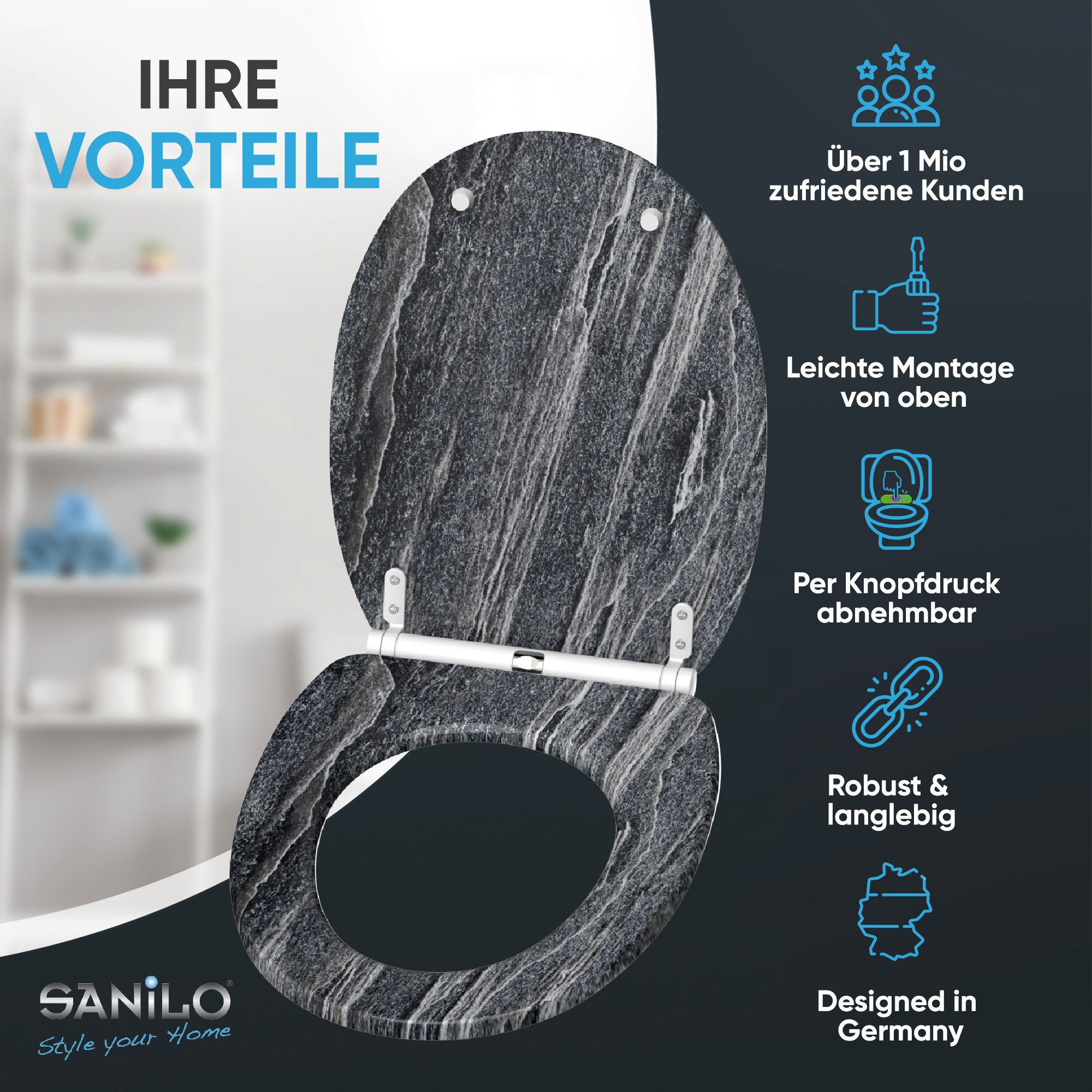 Sanilo WC-Sitz mit Absenkautomatik & Top Fix in vielen Designs, hochwertig, günstig online kaufen
