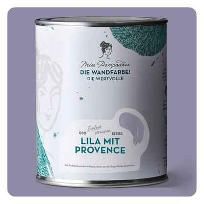 MissPompadour Wandfarbe Lila mit Provence - matte Wandfarbe mit sehr hoher Deckkraft 1 L, geruchsneutrale und spritzfreie Innenfarbe, wasserbasiert