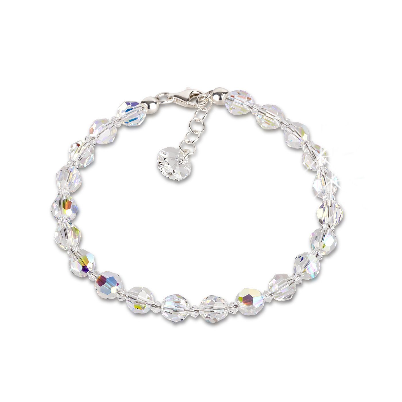 Schöner-SD Perlenarmband Kristall Perlenarmband mit Silber Verschluss, Made in Germany