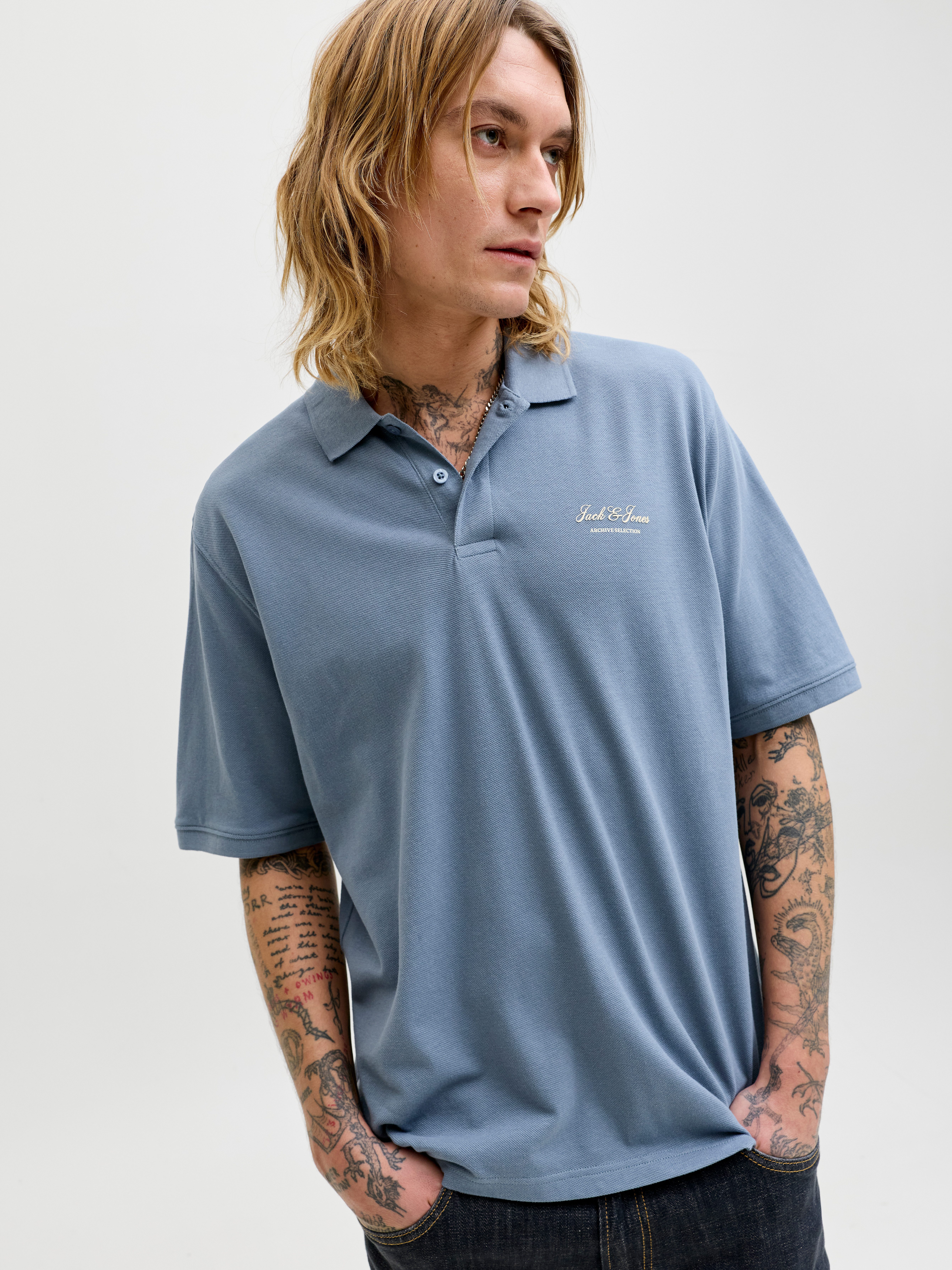 Jack & Jones Poloshirt JJEARCHIVE GRAPHIC POLO SS LN mit Polokragen