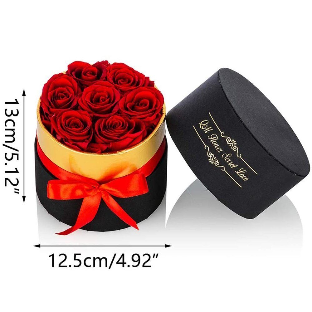 konservierte TUABUR rote Handgemachte Rose Geschenk, Kunstblumenstrauß Box Romantisches klein