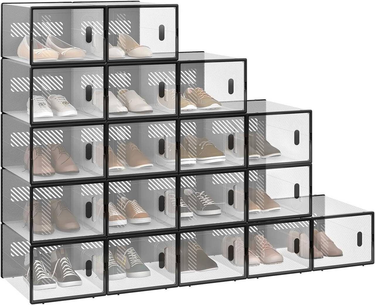 Woltu Schuhregal, 18-tlg., stapelbar, mit magnetischer günstig online kaufen