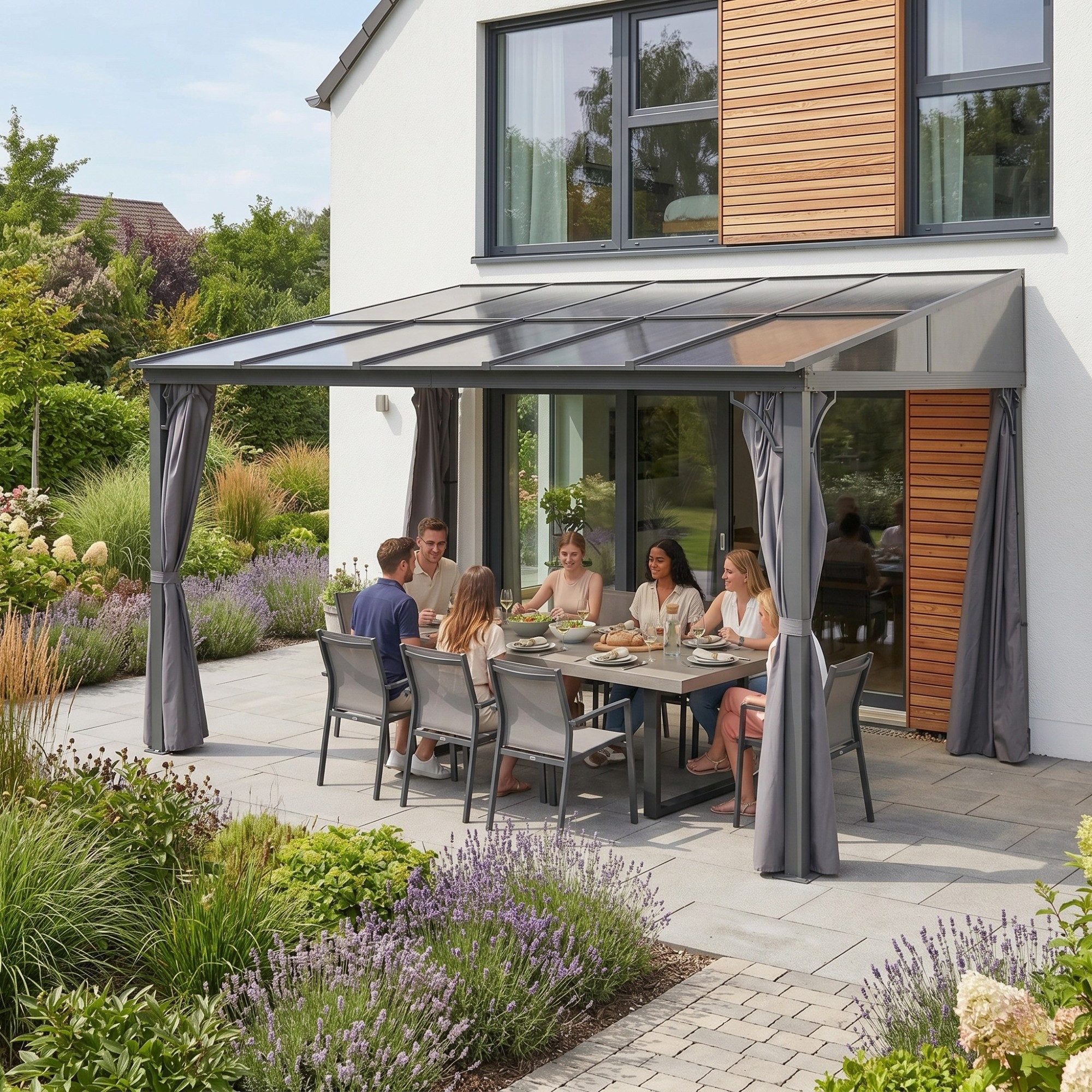 osoltus Terrassendach osoltus Alu Pavillon Terrassendach Terrassenüberdachung Toledo