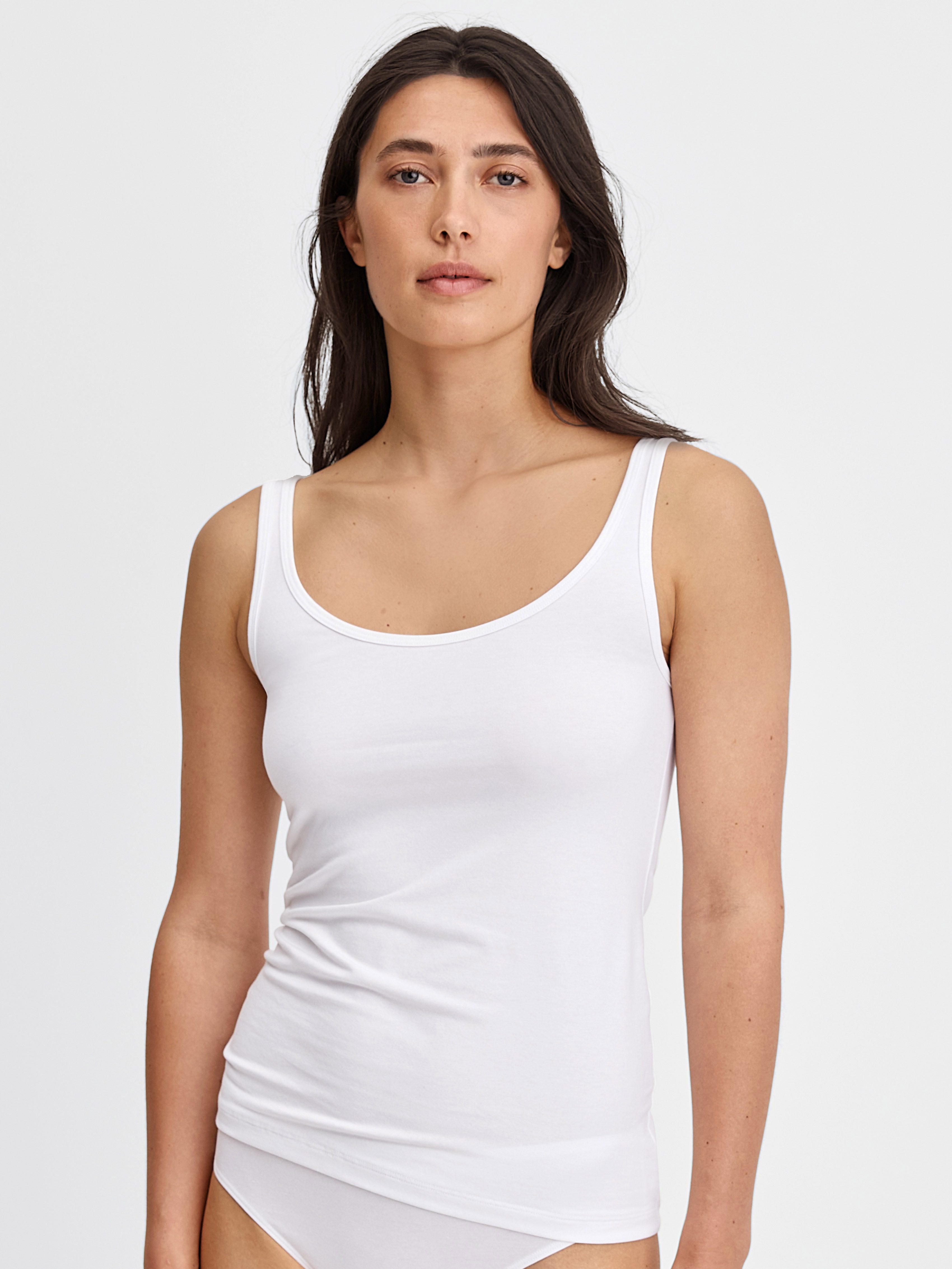 CALIDA Tanktop Essential Cotton Baumwoll-Mix, Single Jersey, elastisch, Rundhalsausschnitt