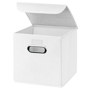 Aufbewahrungsbox 10 Stück Faltboxen 25 x 25 x 25 cm Stoffboxen faltbar mit Deckel in verschiedenen Farben (10er SET 25x25x25) 25cm