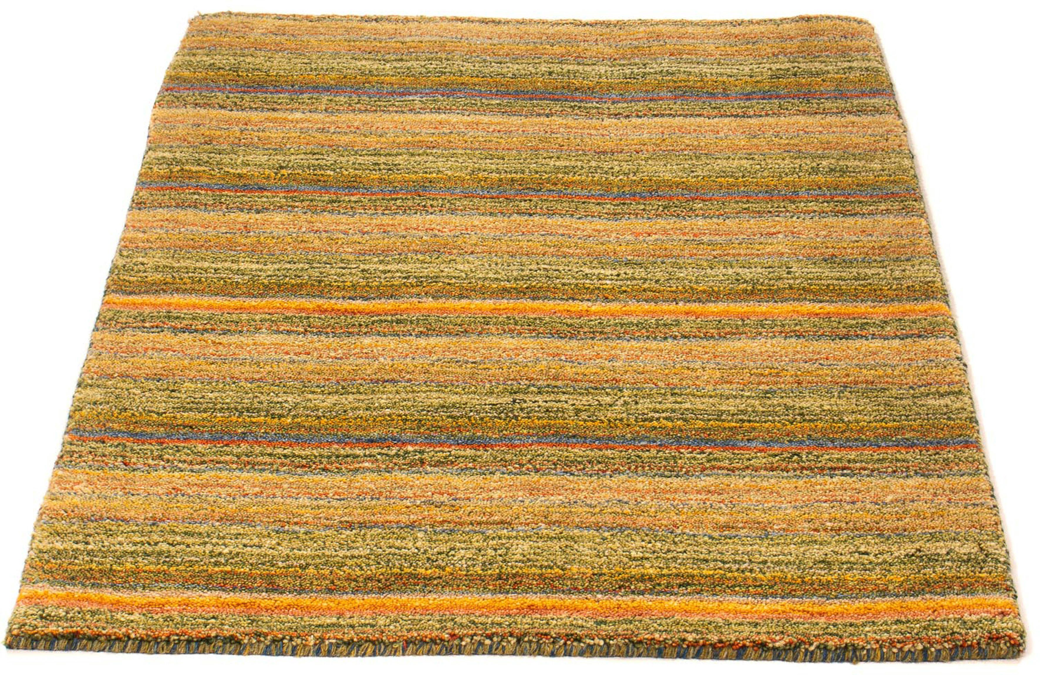 Wollteppich Gabbeh - Loribaft Softy - 103 x 75 cm - mehrfarbig, morgenland, rechteckig, Höhe: 12 mm, Wohnzimmer, Einzelstück