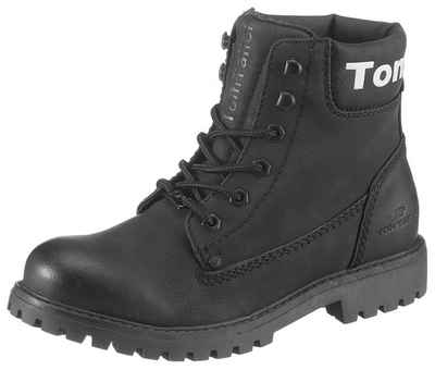 TOM TAILOR Schnürboots mit auffälligem Logoschriftzug TOM TAILOR Schnürboots mit auffälligem Logoschriftzug