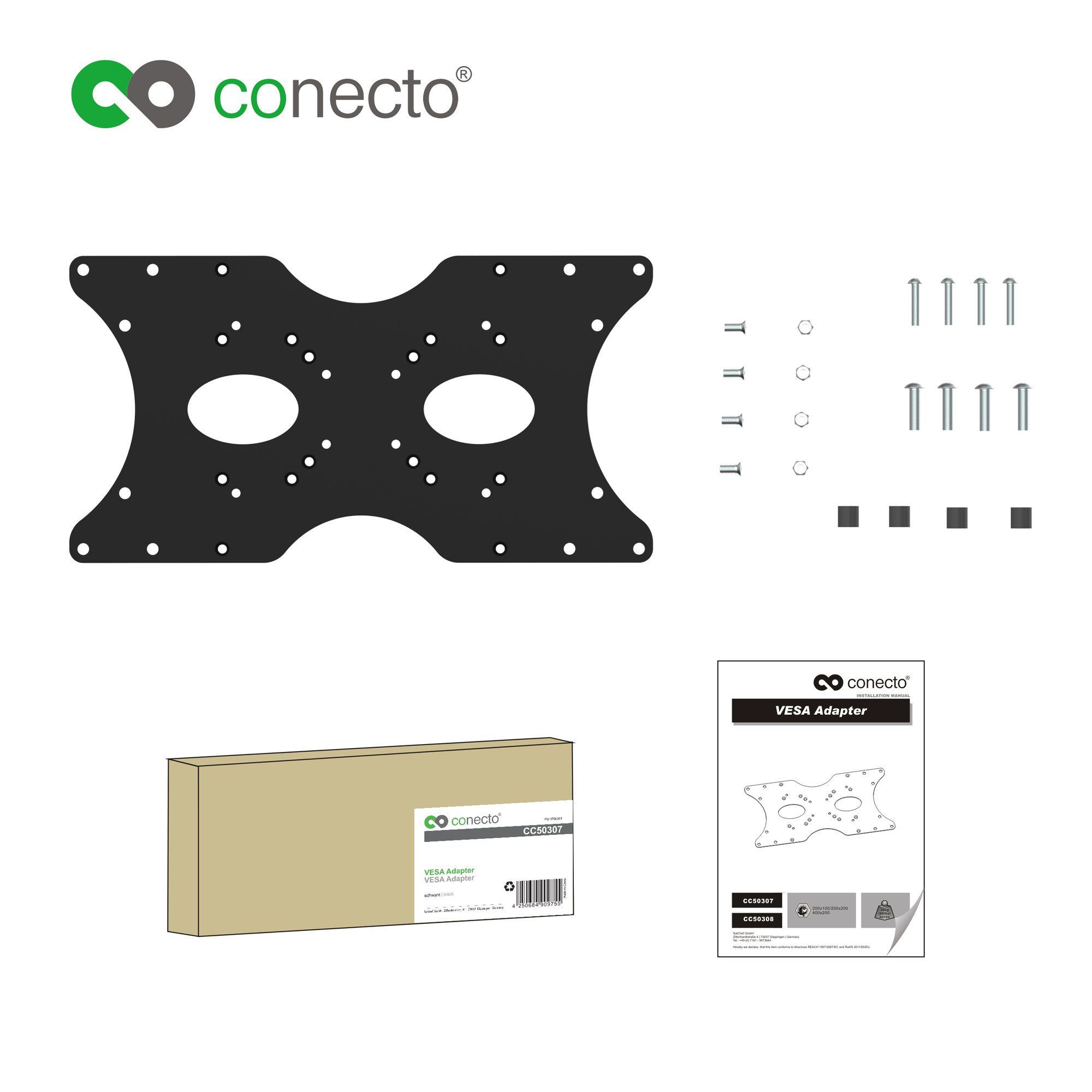 conecto & conecto® TV-Wandhalterung Universeller Monitor TV - VESA Adapter Wandhalterungen für
