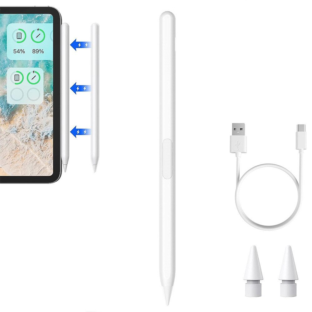 TUWENA Eingabestift Magnetischer kabelloser Stylus Stift für iPad Pro/Air/mini (2018-2025)