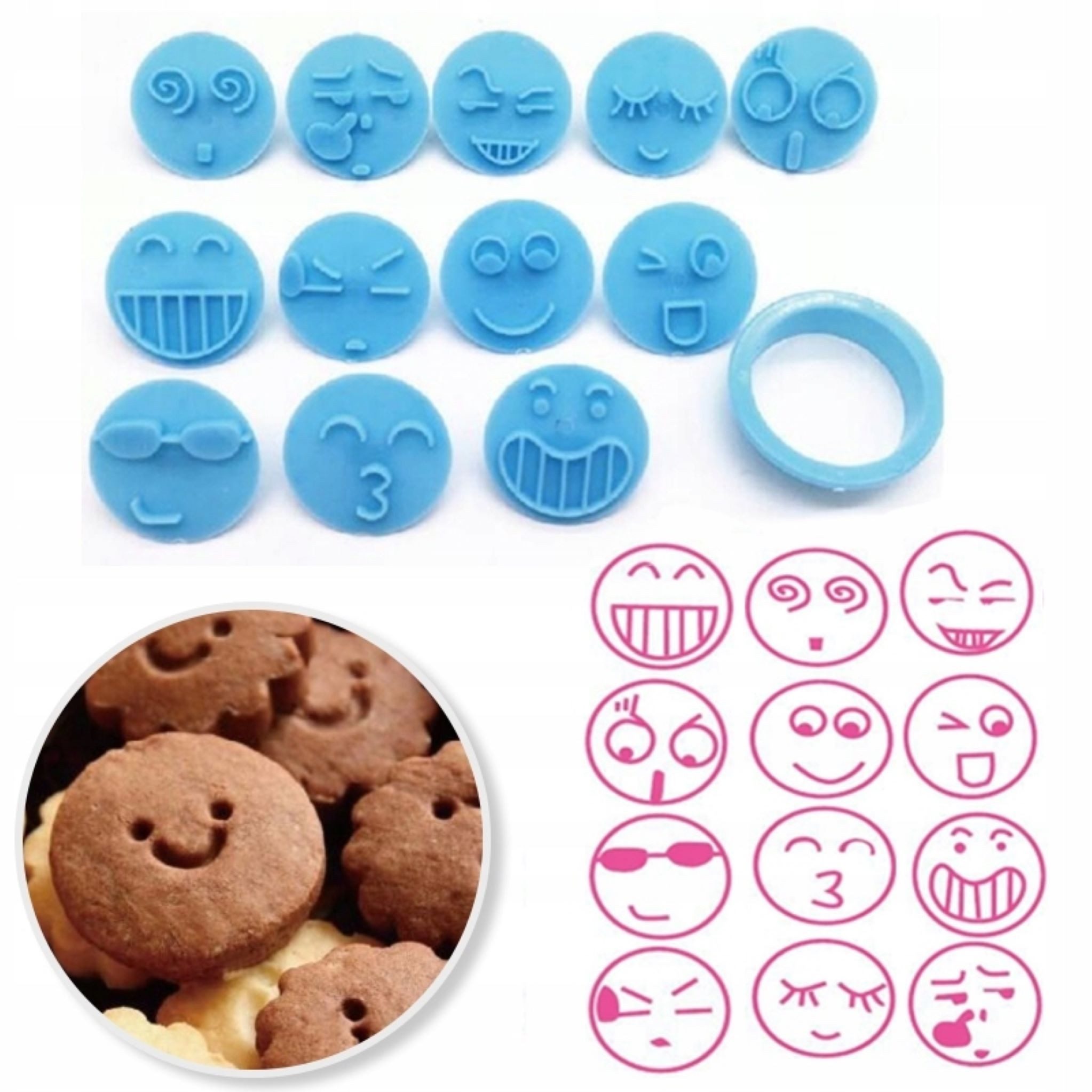 CakeLand Ausstechform Keksausstecher Emojis - 12 Stück, (12-St)
