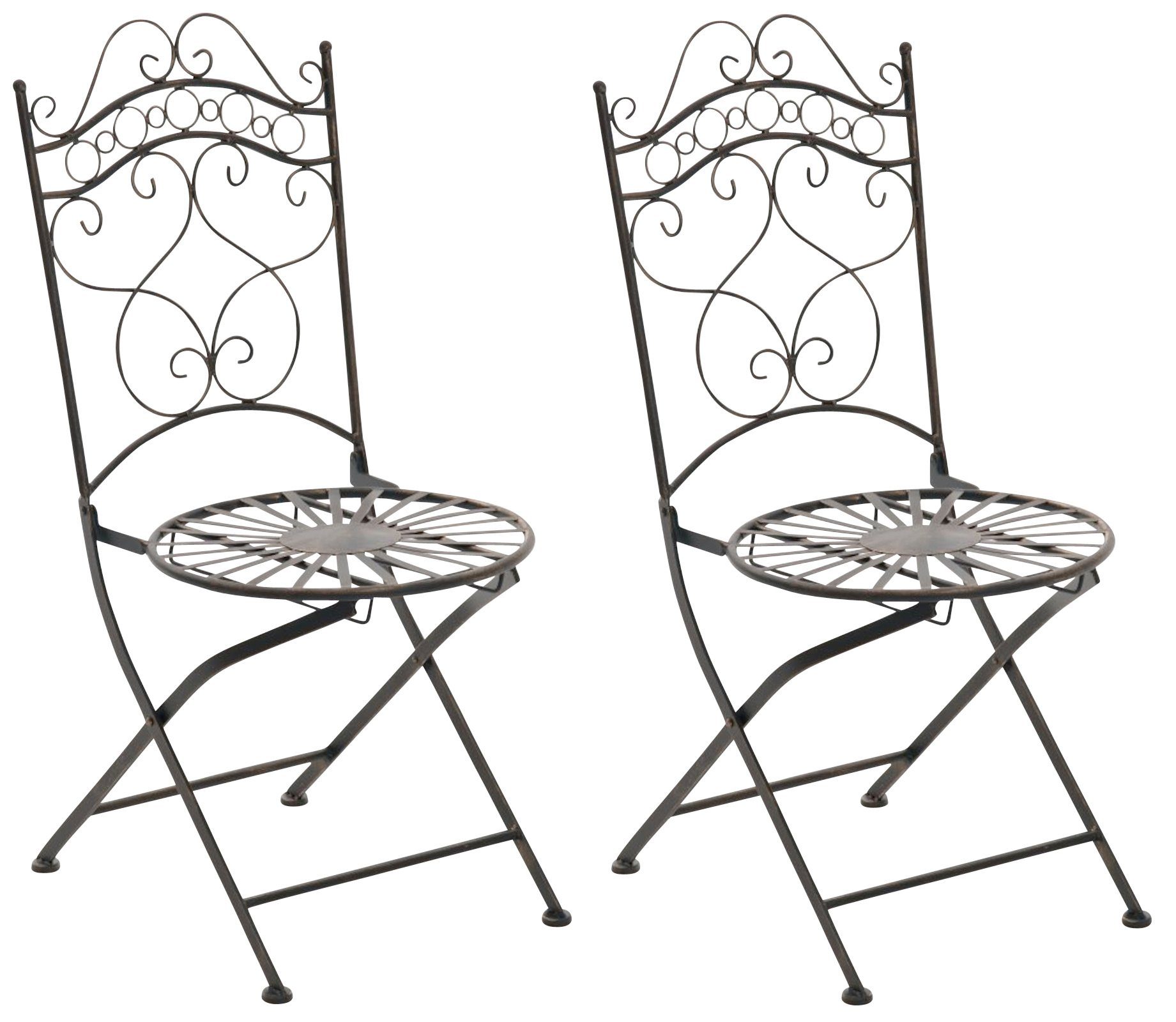 CLP Gartenstuhl Indra (2er Set), handgefertigter Eisenstuhl, Outdoor