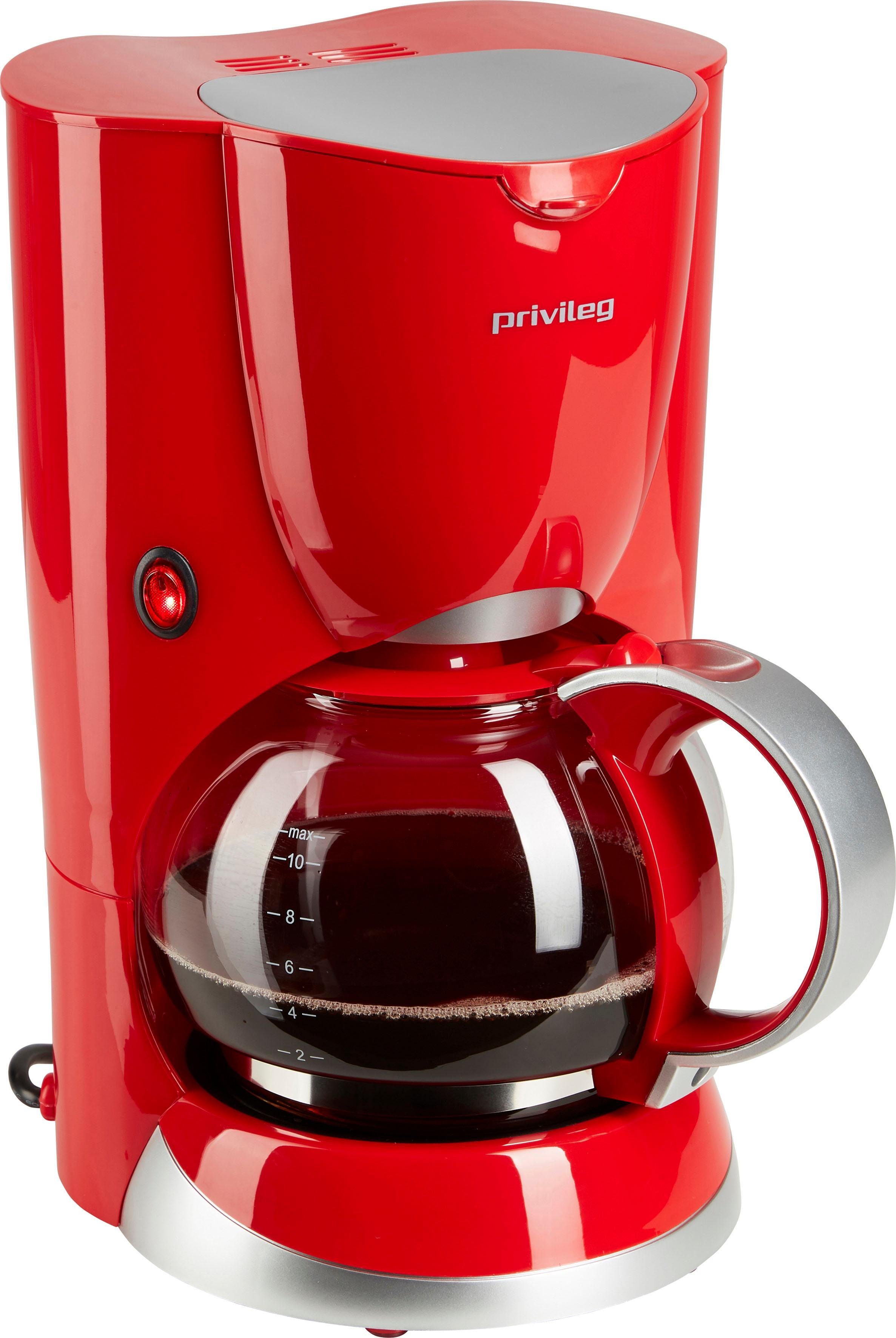 Privileg Filterkaffeemaschine 747528, 1,37l Kaffeekanne, Papierfilter 1x4,  Max. 1080 Watt, rot online kaufen | OTTO