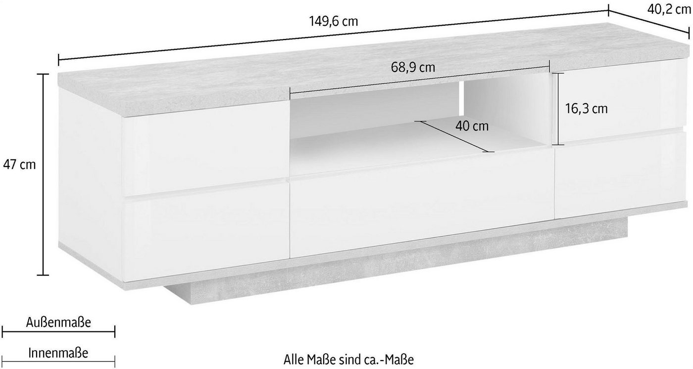Maja Möbel Lowboard »7707«, Breite 149,60 cm-HomeTrends