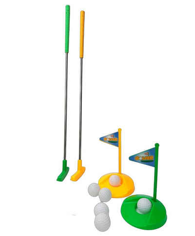 alldoro Minigolfschläger 63102, Mini Golf Set für Kinder, 10-teilig gelb/grün