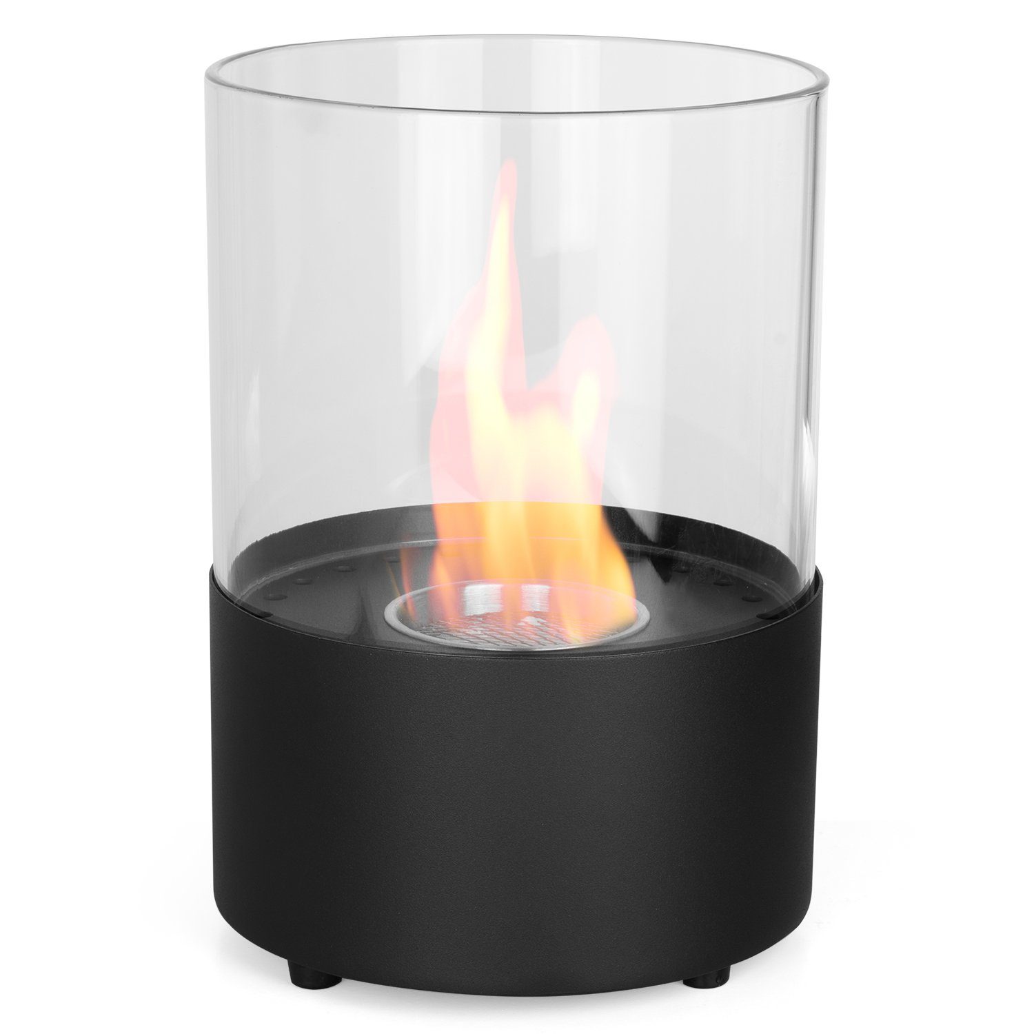 Moritz Dekokamin Tischkamin 29 x 20 x 20 cm schwarz 500 ml Edelstahldose, Ethanolbrenner Glasfeuer Terrassenfeuer Kamin