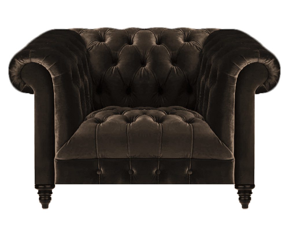 JVmoebel Chesterfield-Sessel Brauner Polstersessel mit Chesterfield-Steppung aus Textil (Sessel), Made in Europa