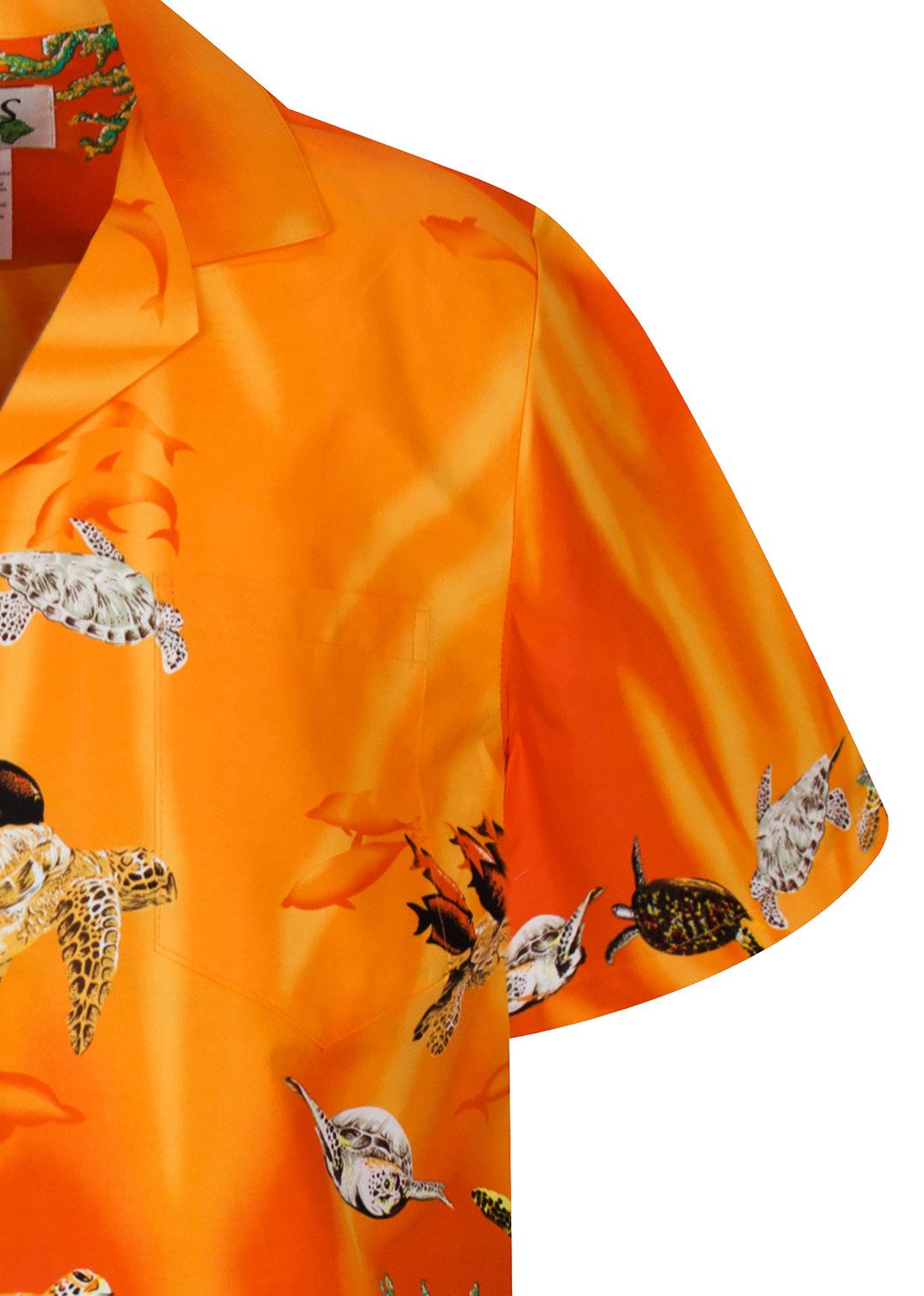 KY's Hawaiihemd "Turtle NEW" Herren Kurzarm Baumwolle Kokosknöpfe Original Hawaii