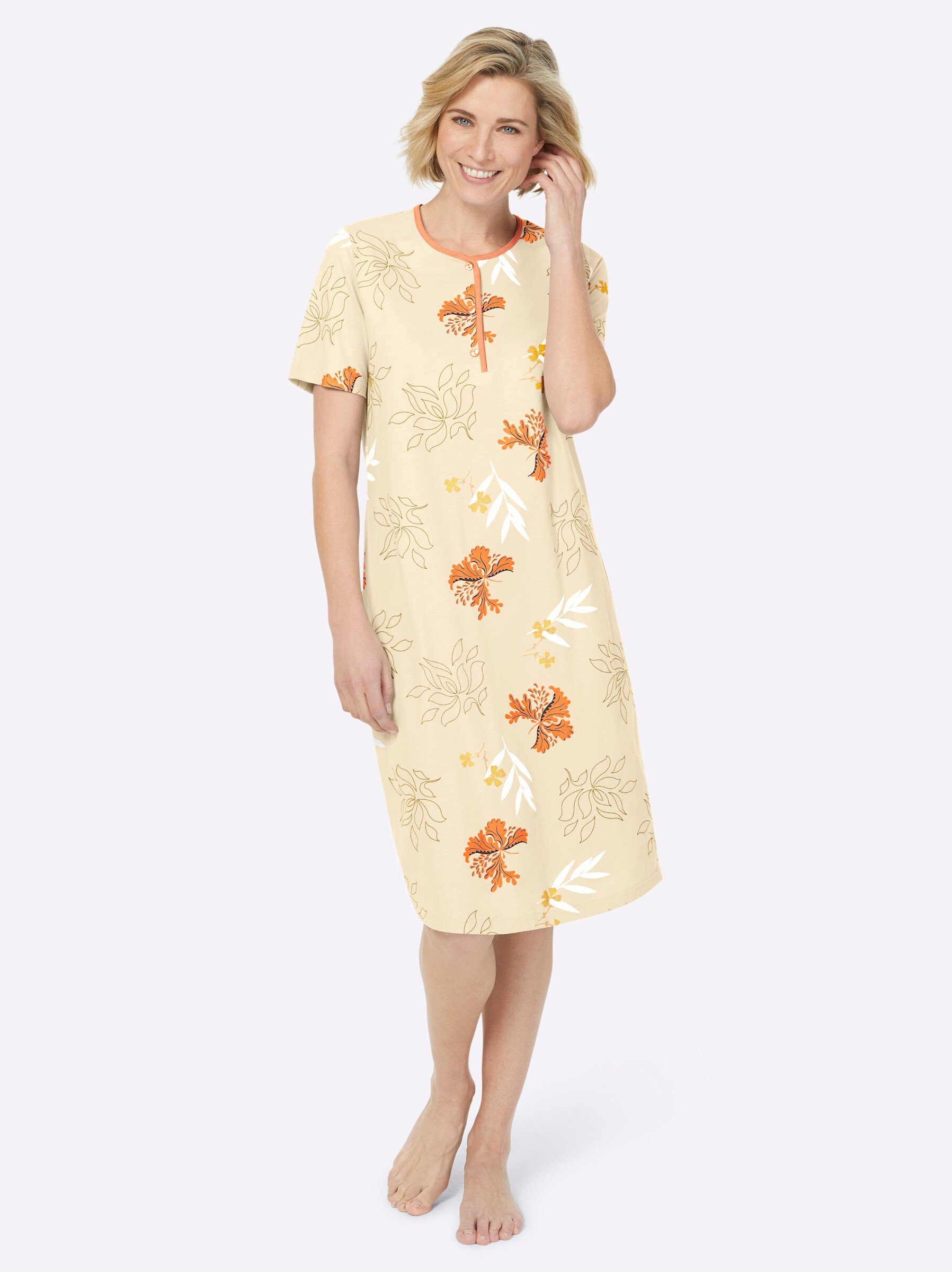 Ascafa Nachthemd Kurzarm-Nachthemden (2-tlg)