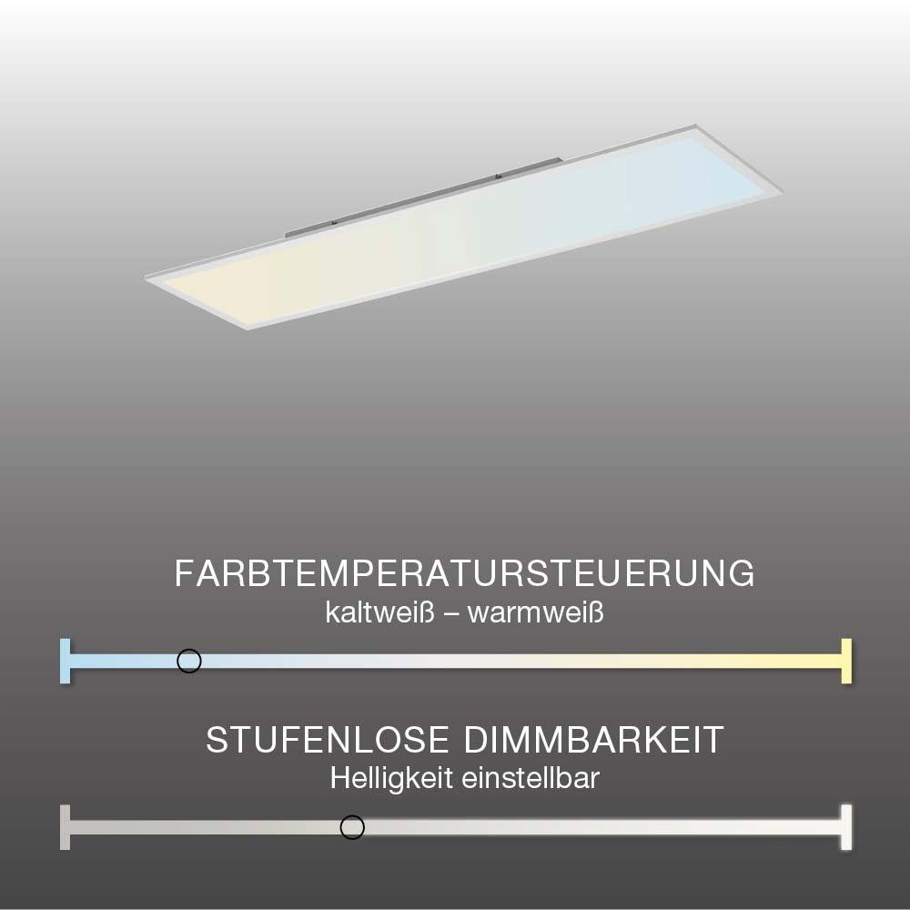 Paul Neuhaus Smarte LED-Leuchte kaltweiß Smart CCT-Farbtemperaturregelung, Q-FLAG - 120x30cm Leuchtmittel, Home, warmweiß Dimmfunktion, Home, mit Memoryfunktion, dimmbar Fernbedienung Deckenleuchte Smart Panel LED